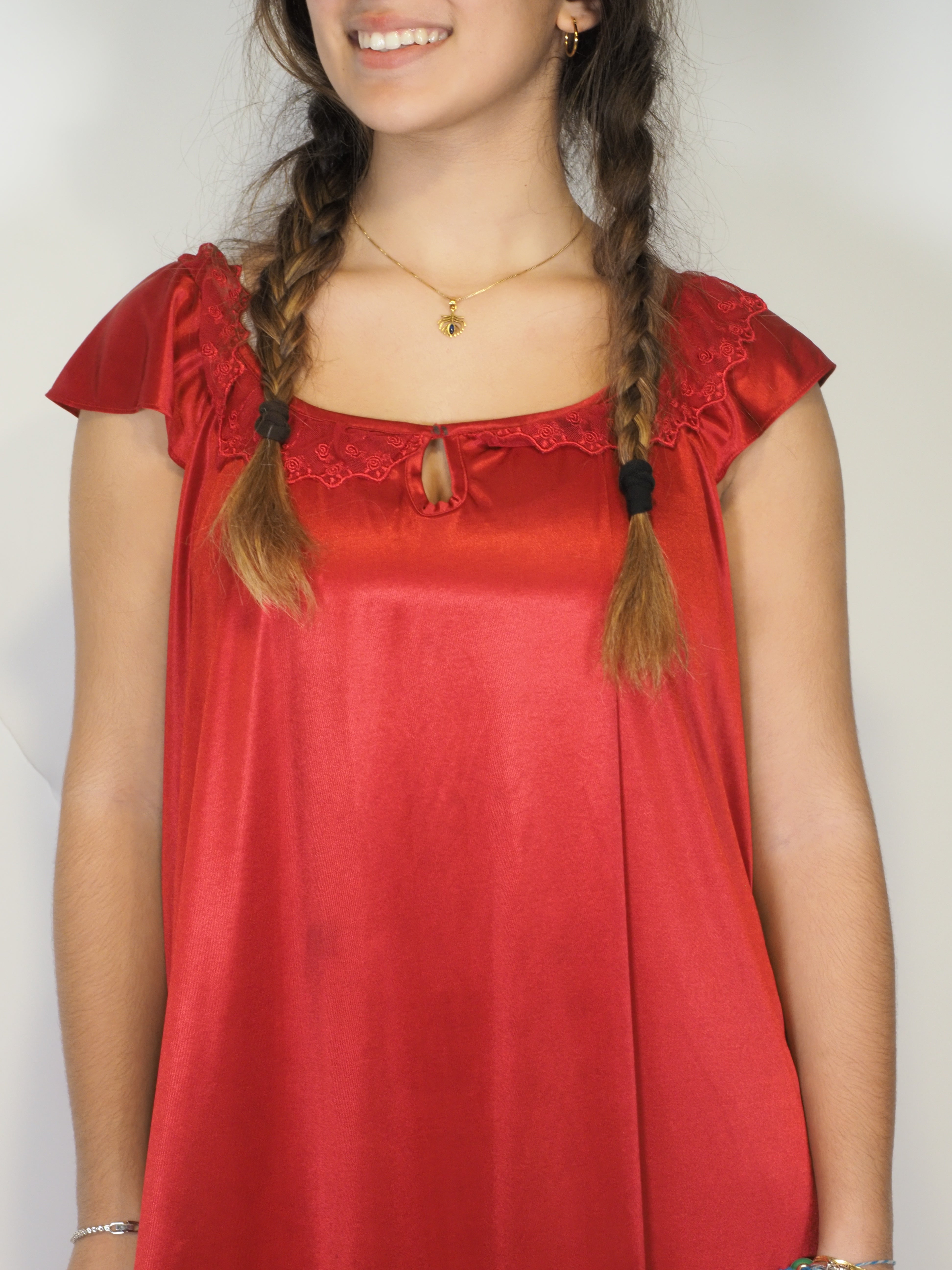 Red Satin Nightdress – Beauty Rose