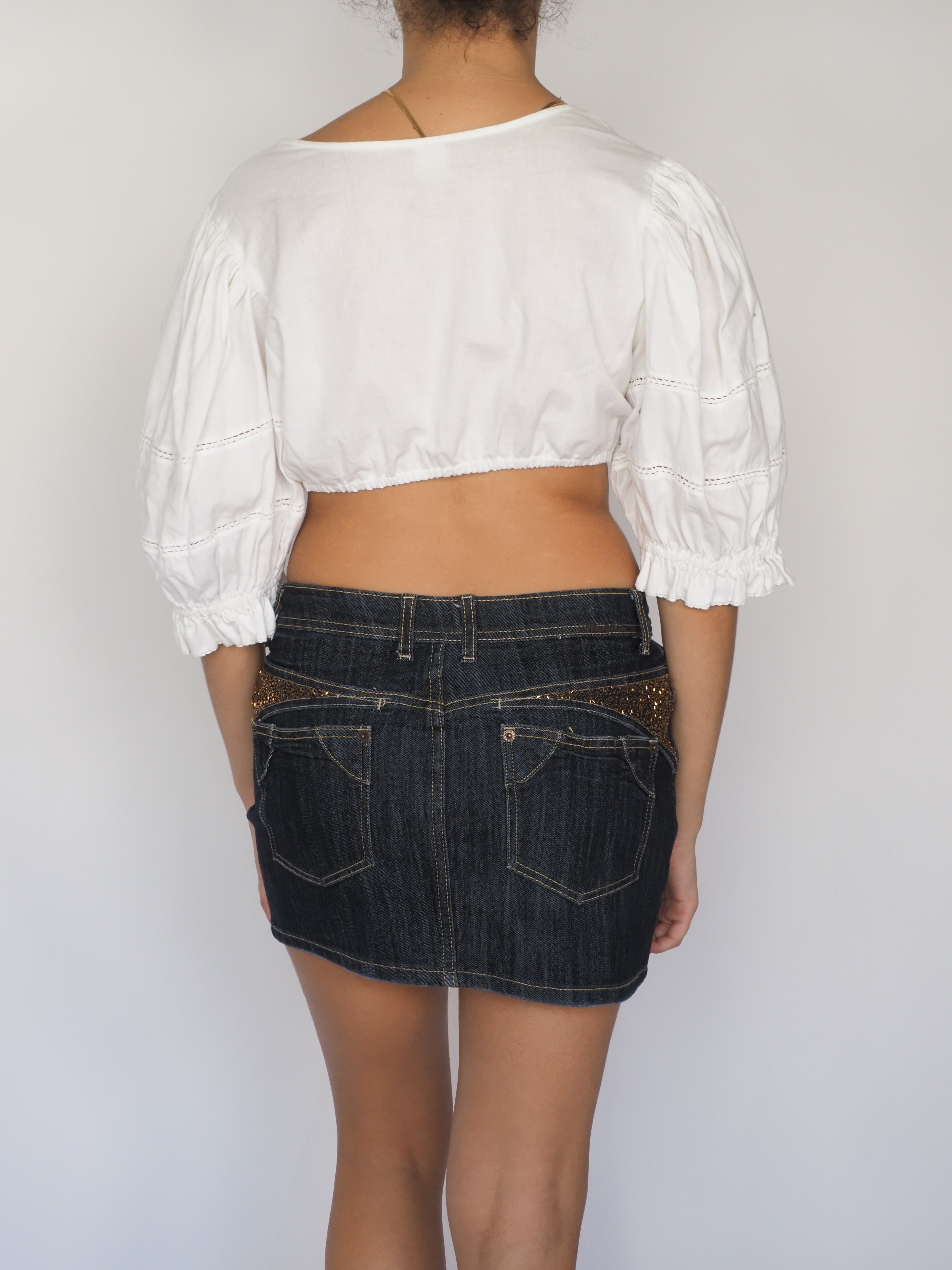 White Puff Sleeve Cropped Blouse – Tostmann Trachten