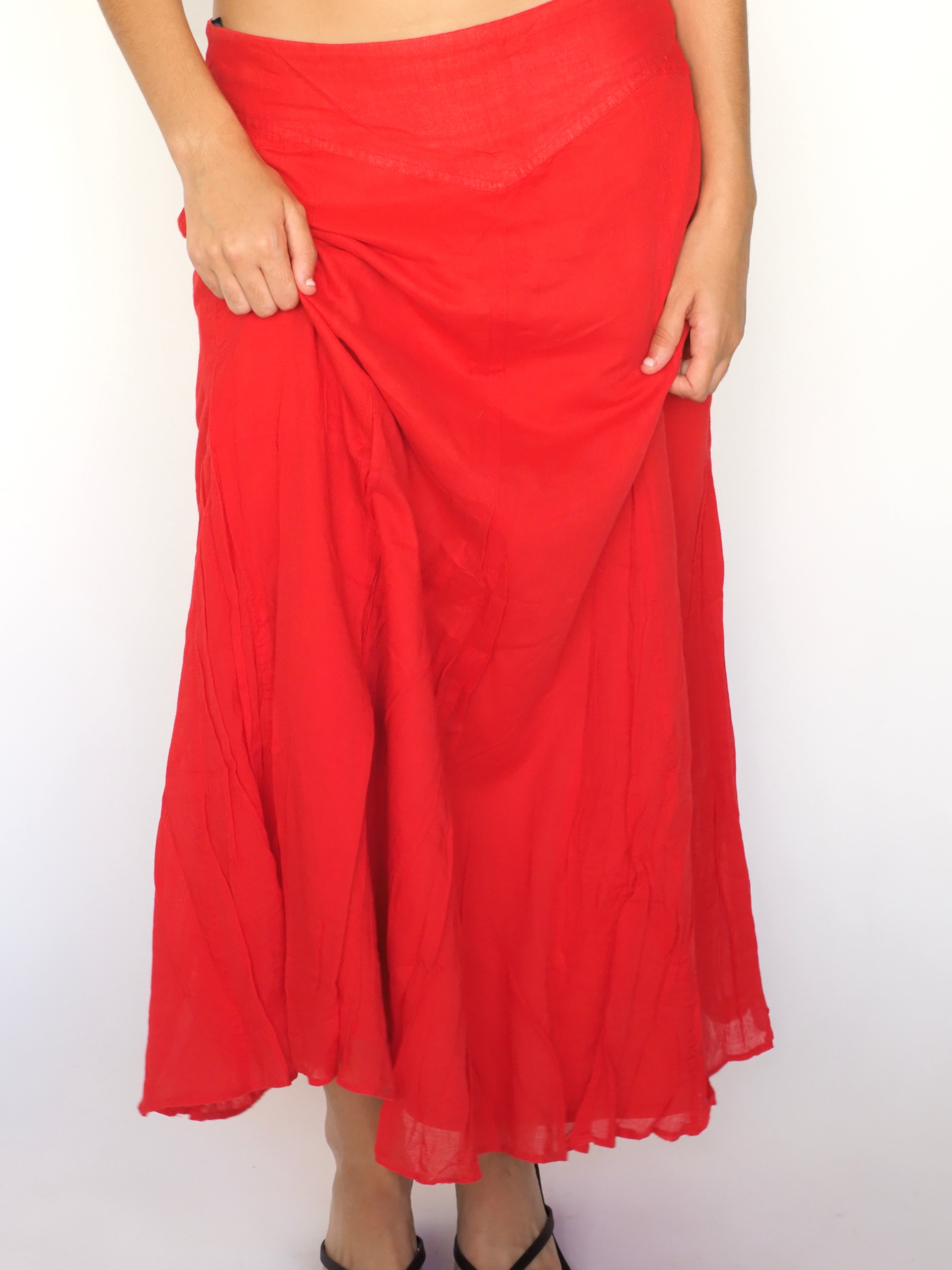 Dorothy Perkins Flowing Red Maxi Skirt