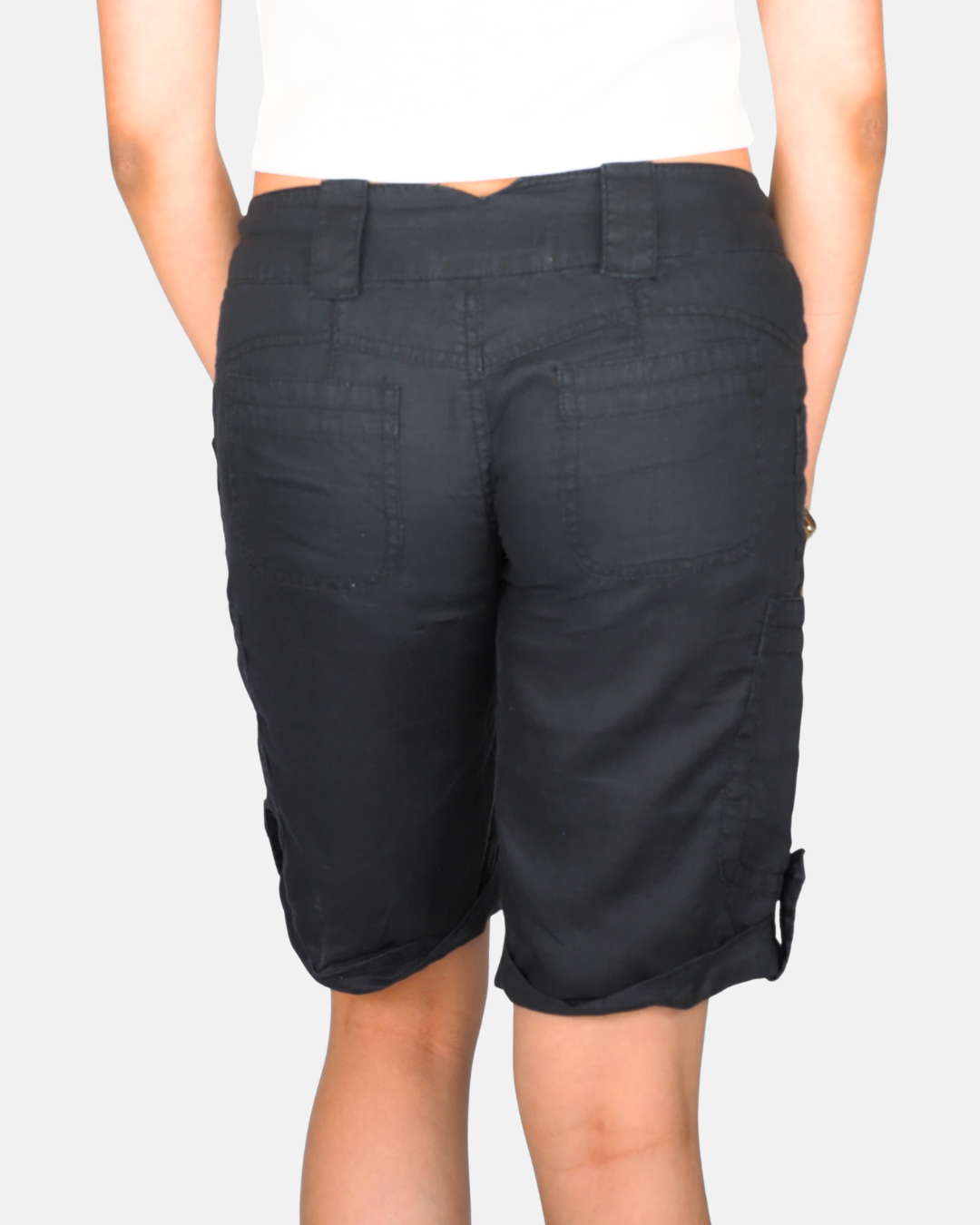 Miss Selfridge Black Cargo Bermuda Shorts