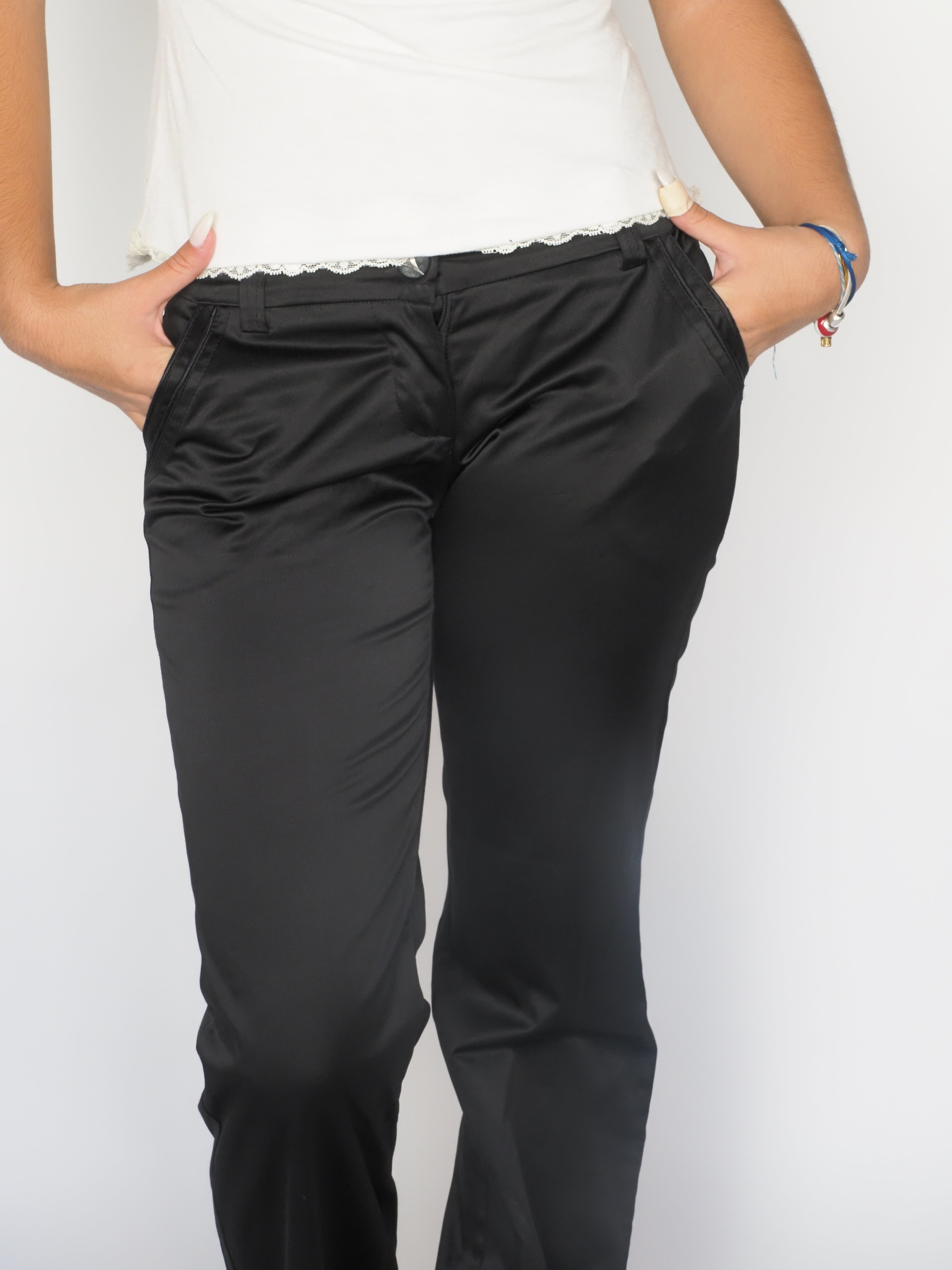 Tenax Y Valades Lace-Up Flare Jeans in Mid-Wash Denim