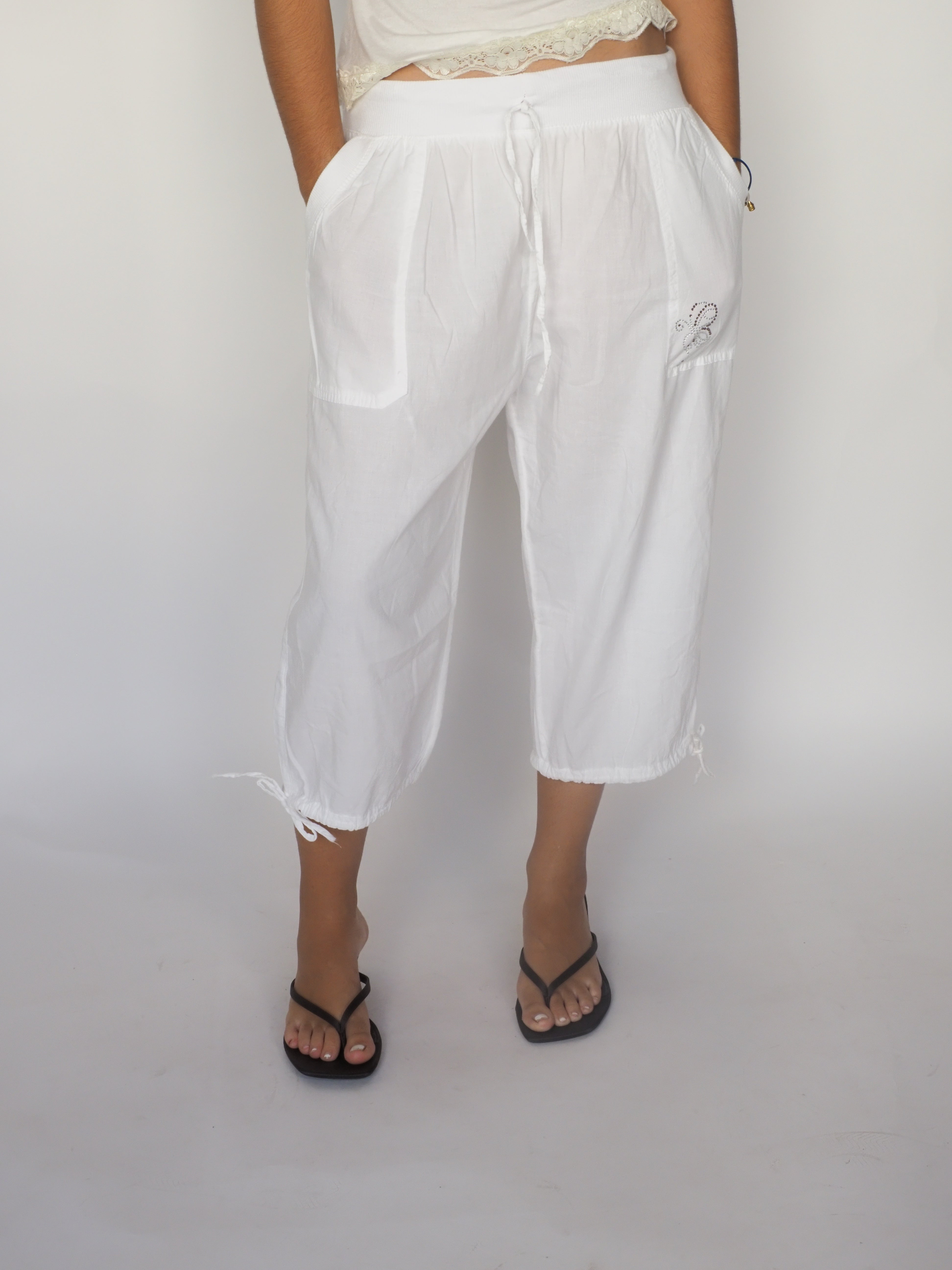 Wallis Taupe Floral Embroidered Wide-Leg Trousers