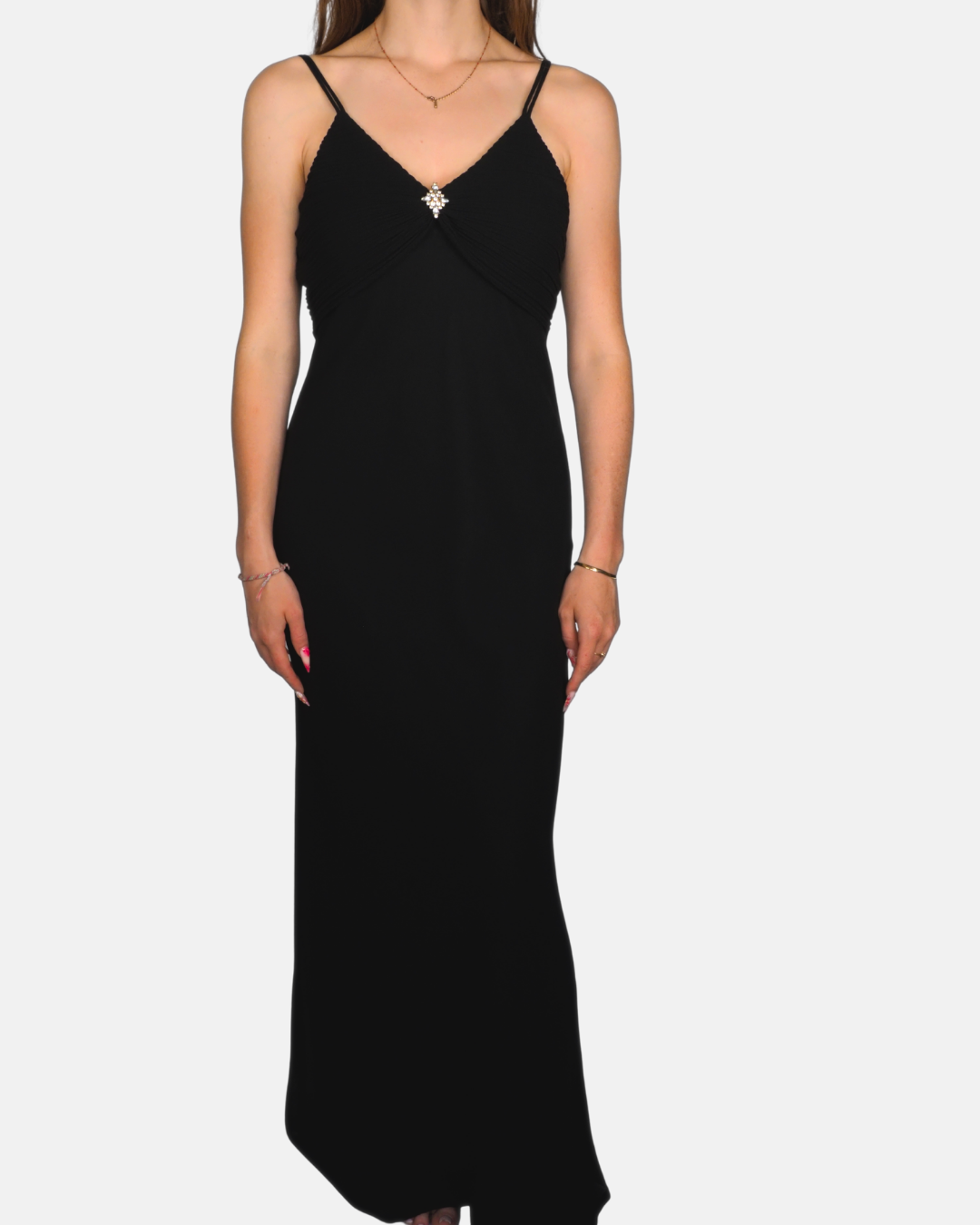 Black Rhinestone Maxi Dress — Veronica USA