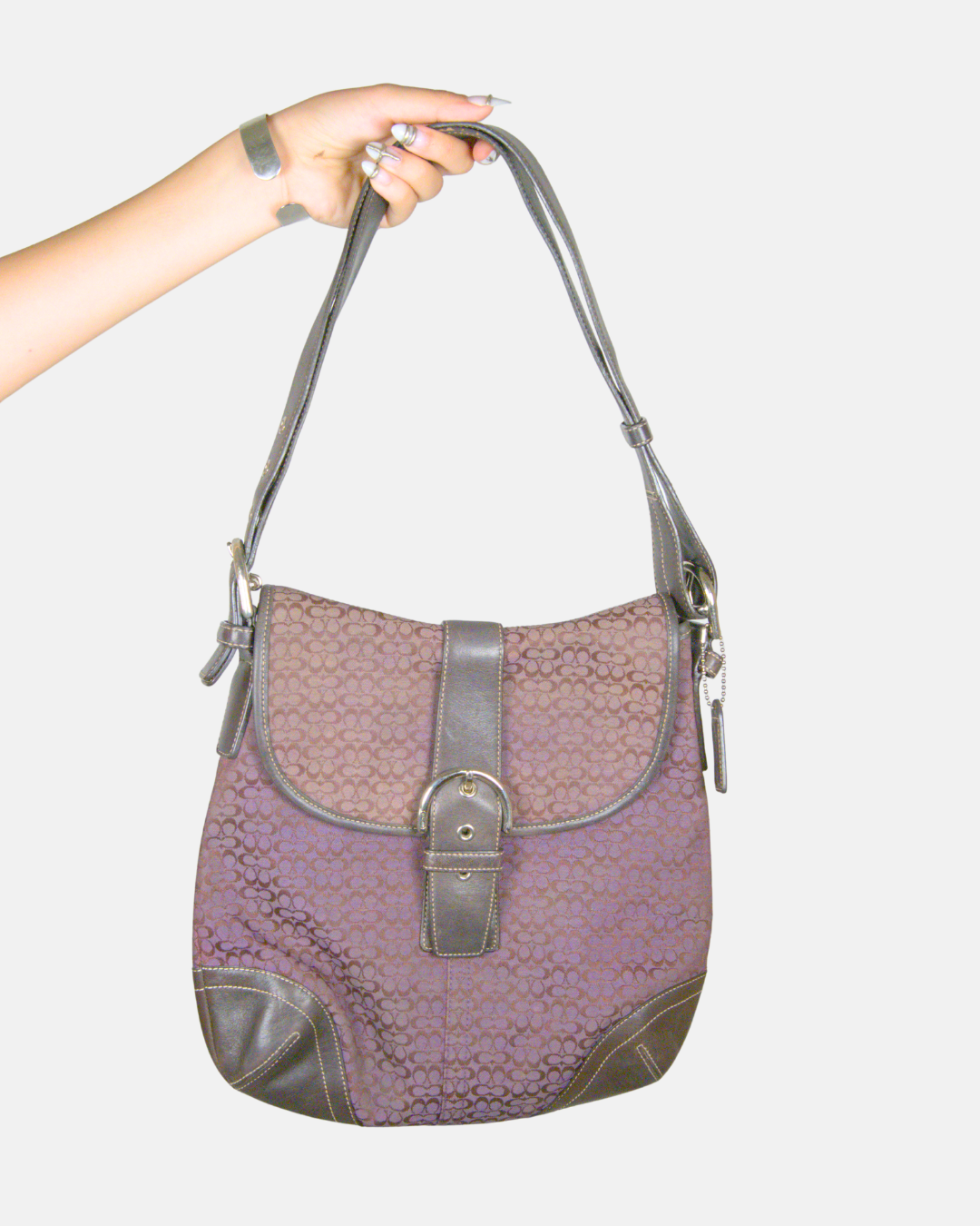 Coach Signature Monogram Flap Messenger Bag
