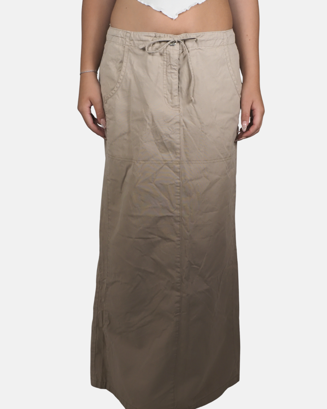 Beige Drawstring Utility Maxi Skirt - ESPRIT