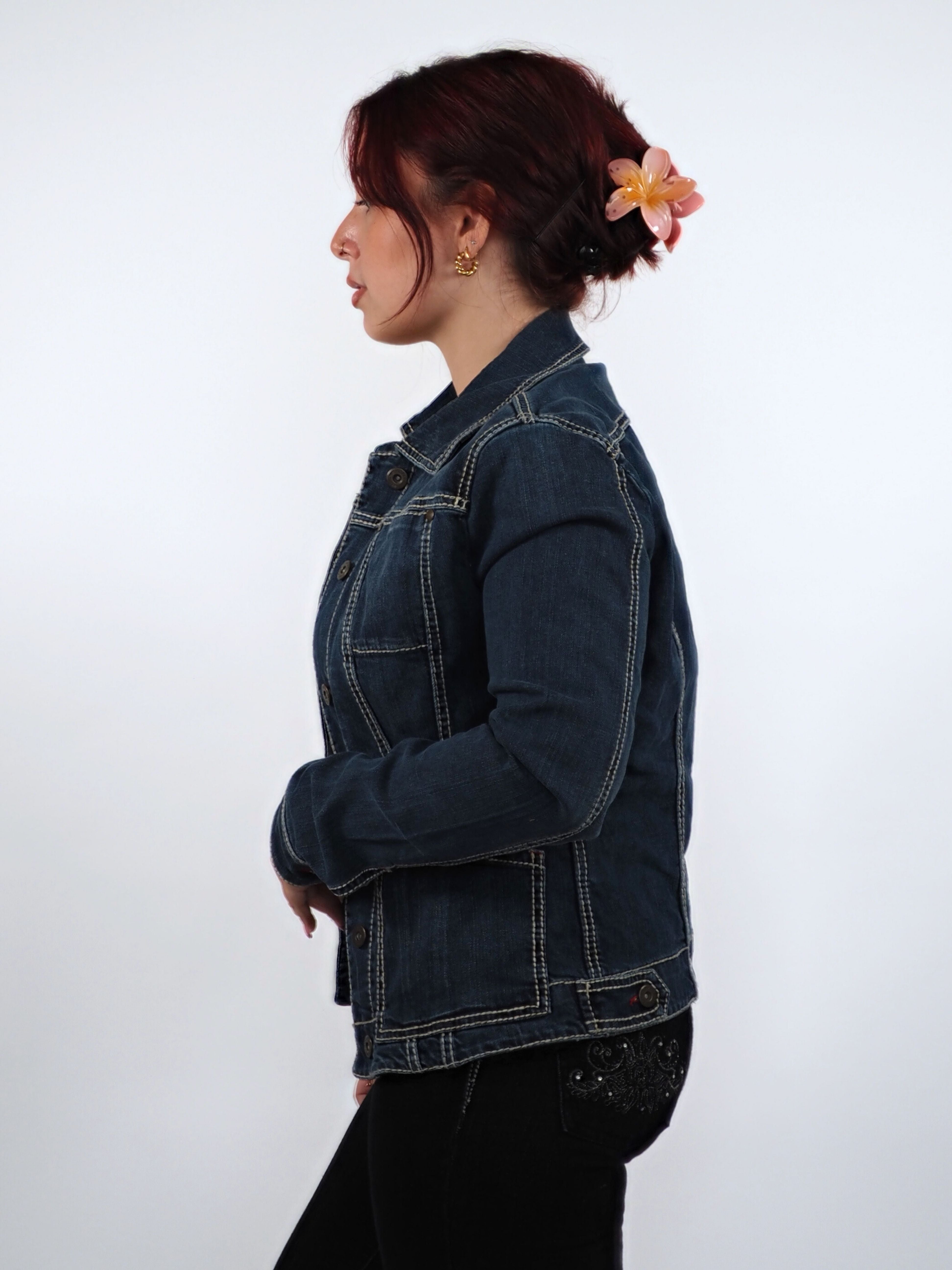 Vintage Lisa Valli Dark Blue Denim Jacket