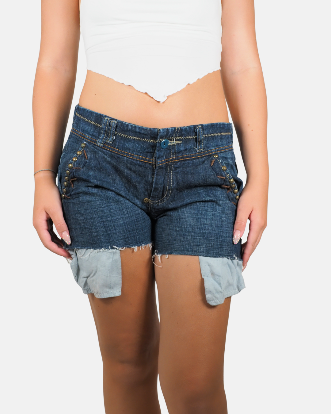 DYCK SY Y2K Dark Wash Cargo Denim Shorts