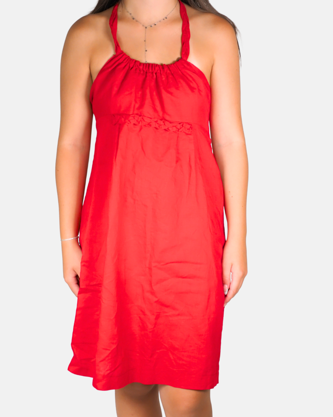 Sweet Miss Red Halterneck Empire Mini Dress