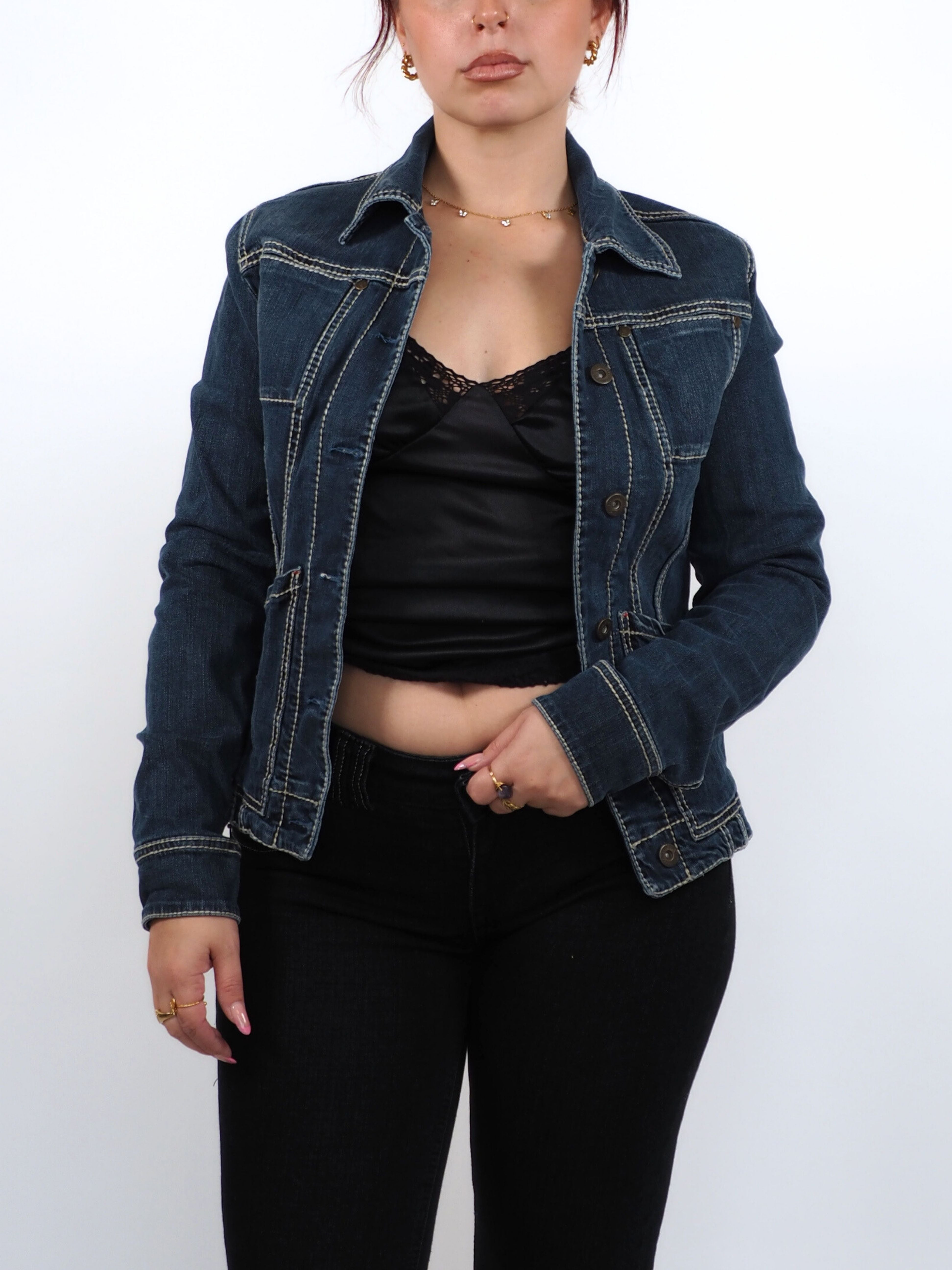 Vintage Lisa Valli Dark Blue Denim Jacket