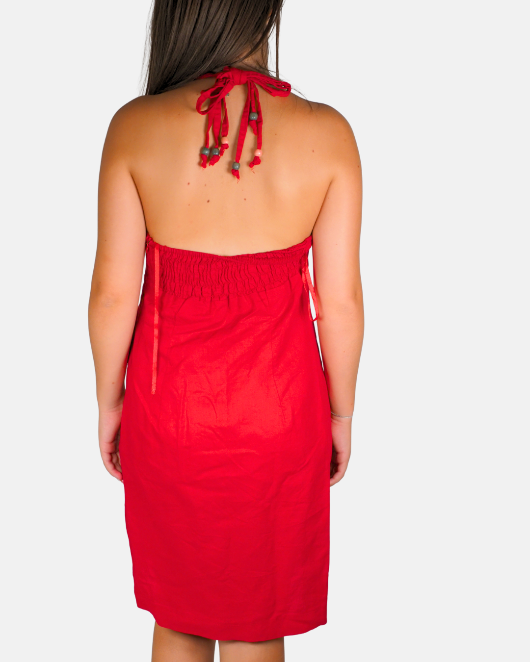 Sweet Miss Red Halterneck Empire Mini Dress