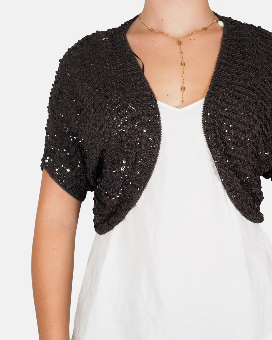 Brown Sequin Knit Bolero - M&S