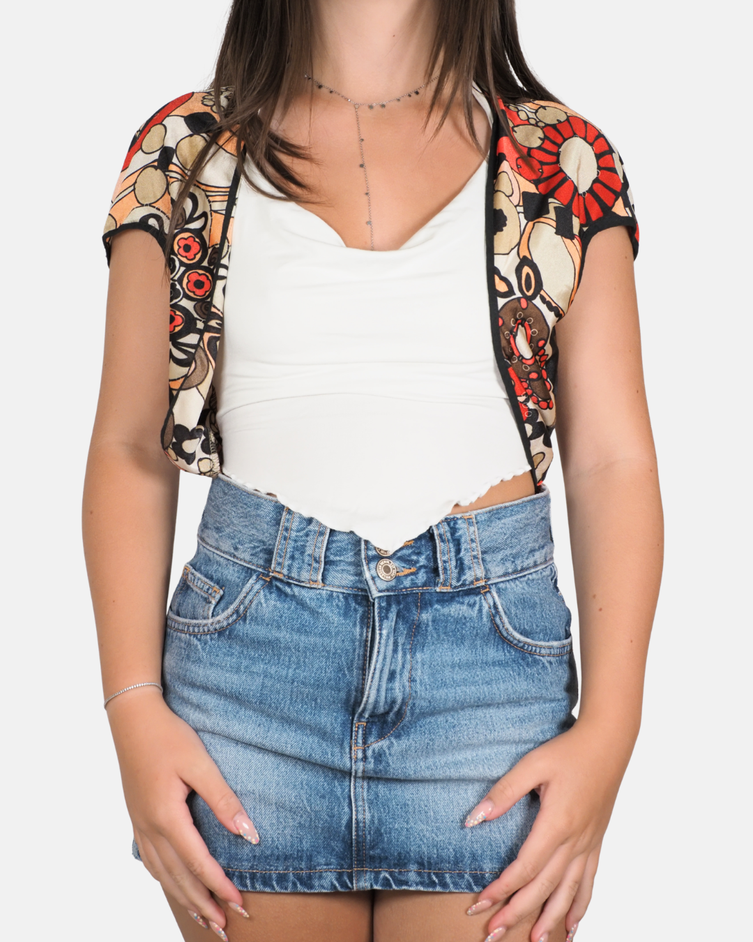 Retro Floral Cropped Bolero