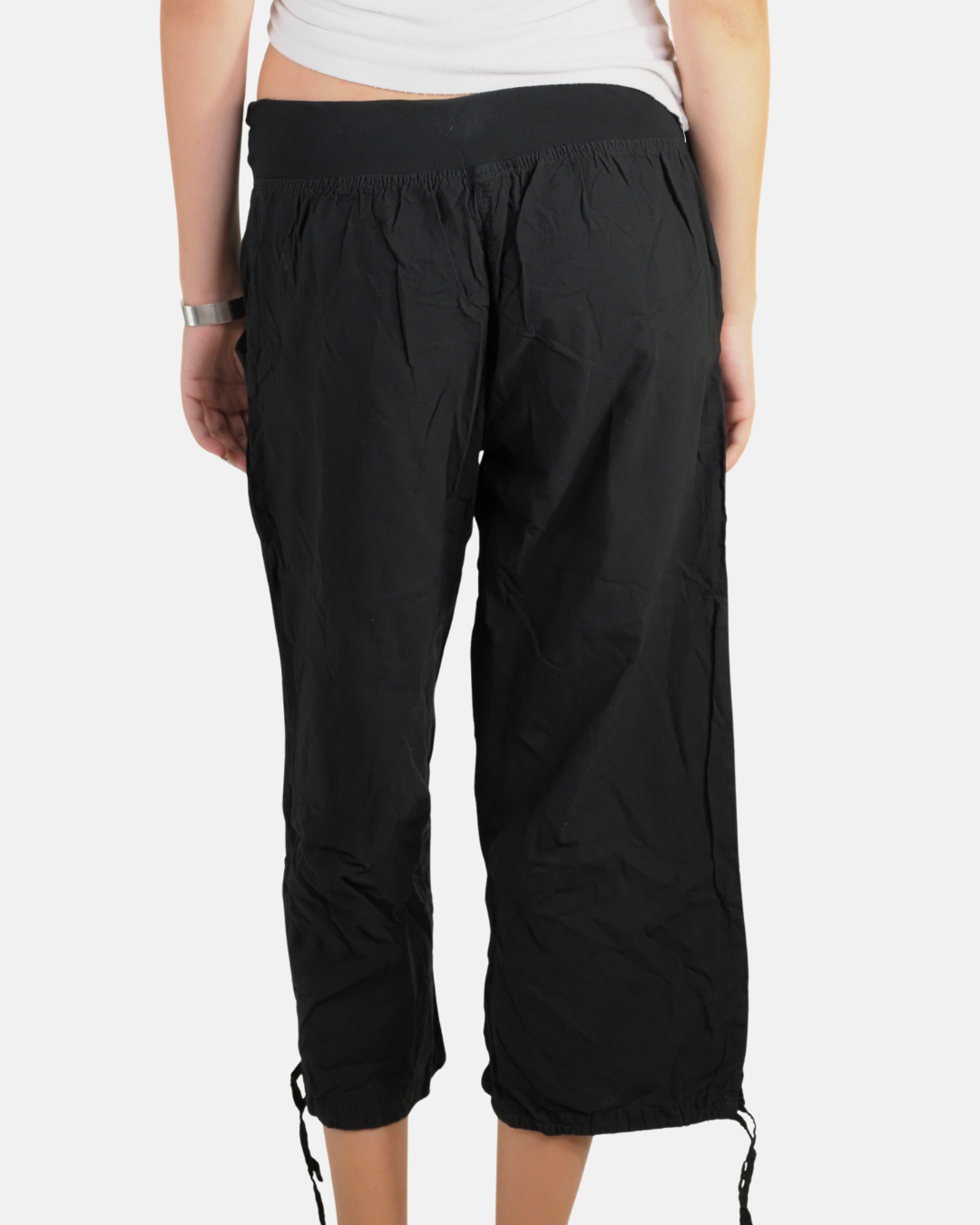 Black Drawstring Cargo Capri Pants - Max & Liu