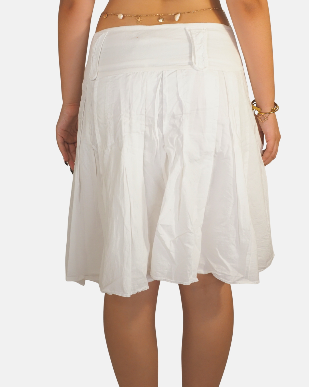 Mango Suit White Pleated Midi Skirt