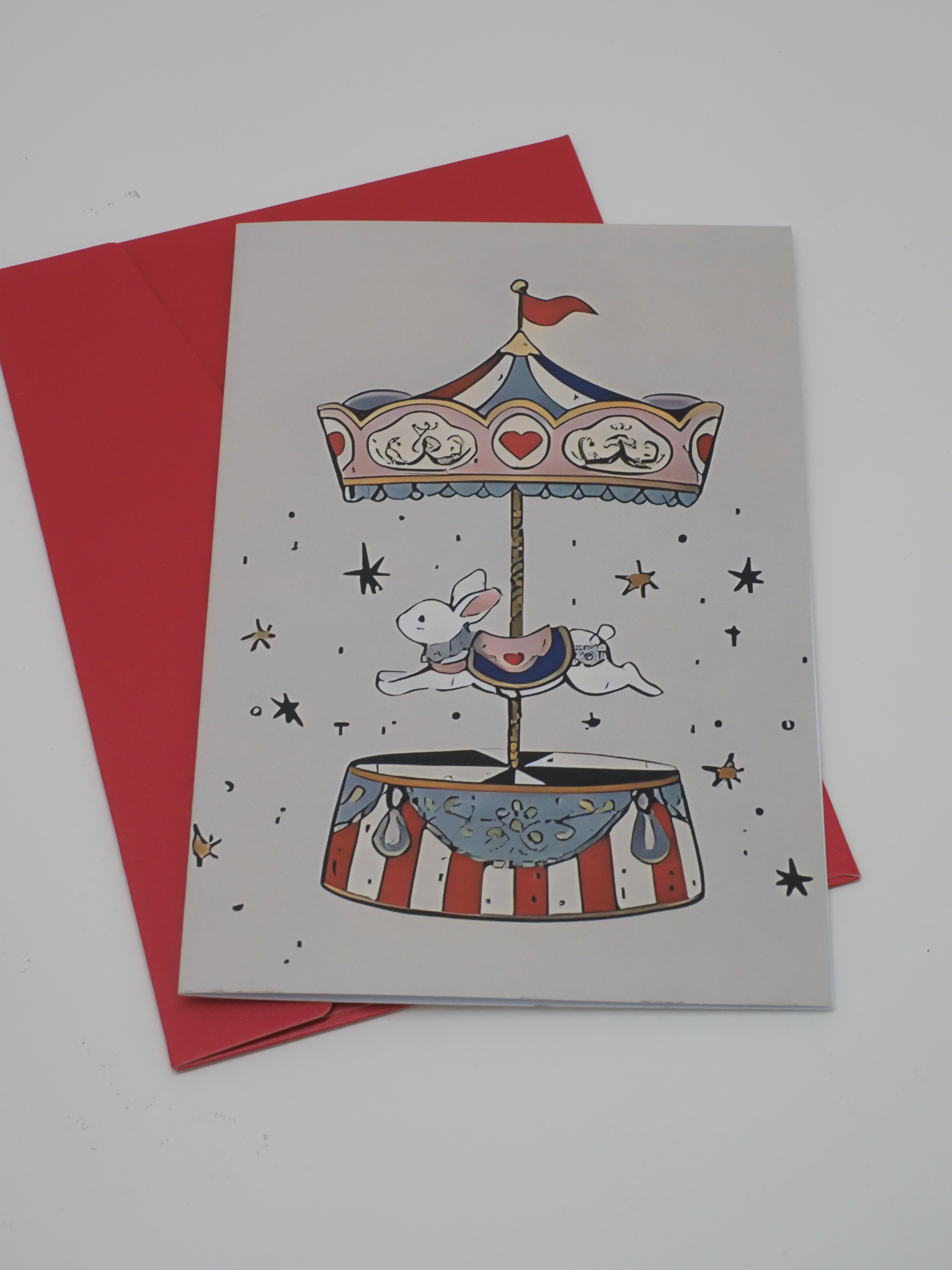 Whimsical Carousel Ride Card