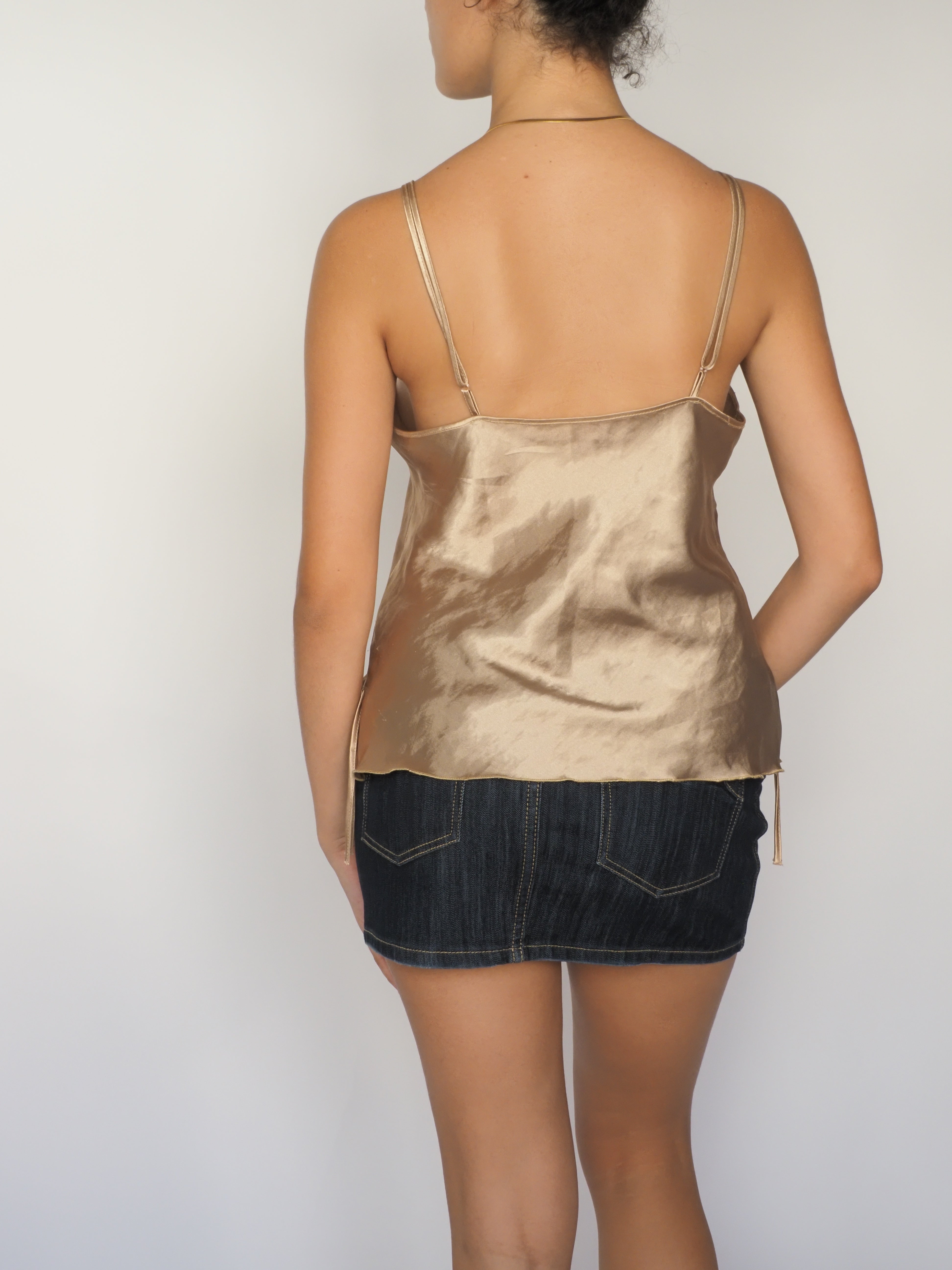 Champagne Satin Slip Cami