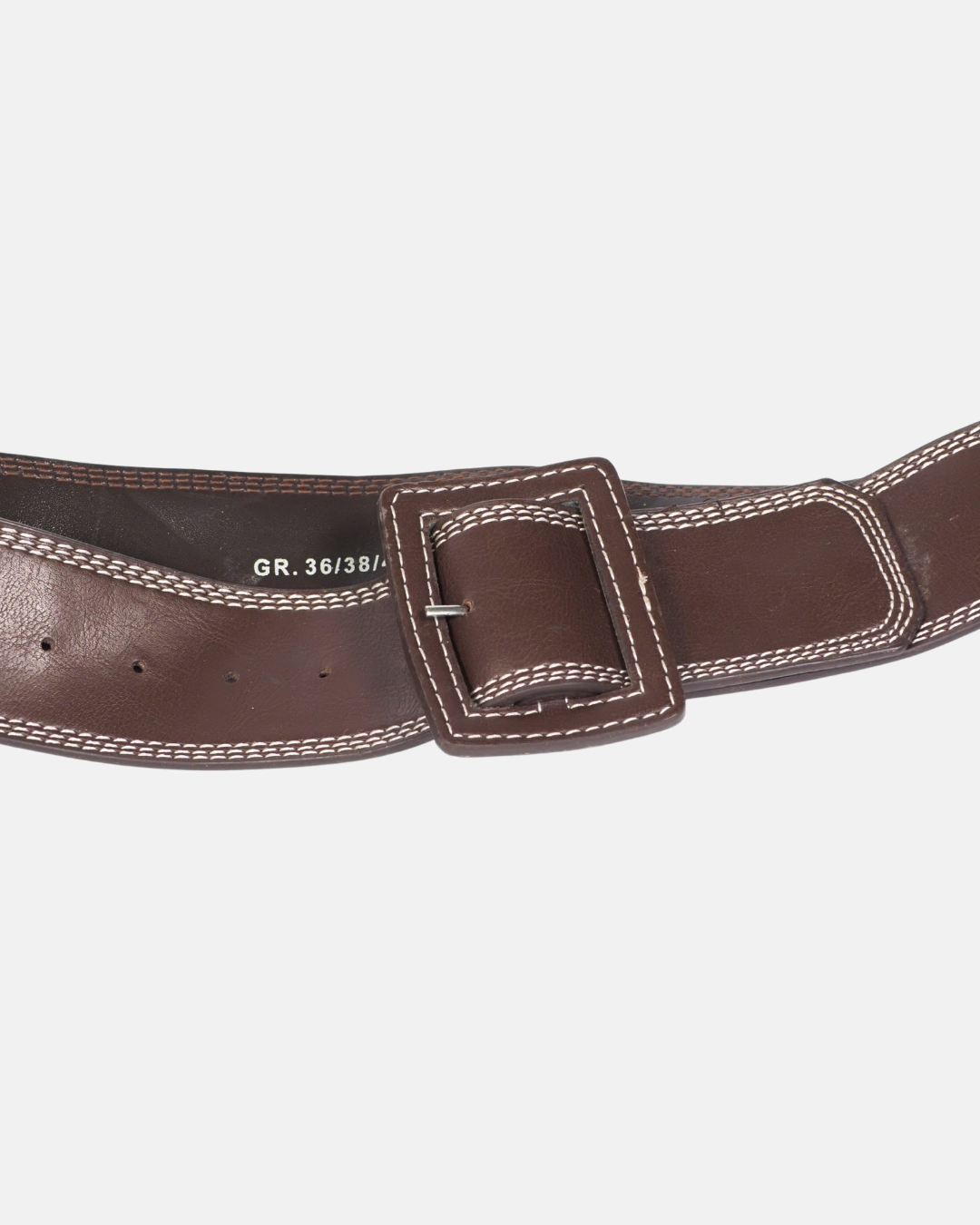 Chocolate Brown Stitch Detail Belt