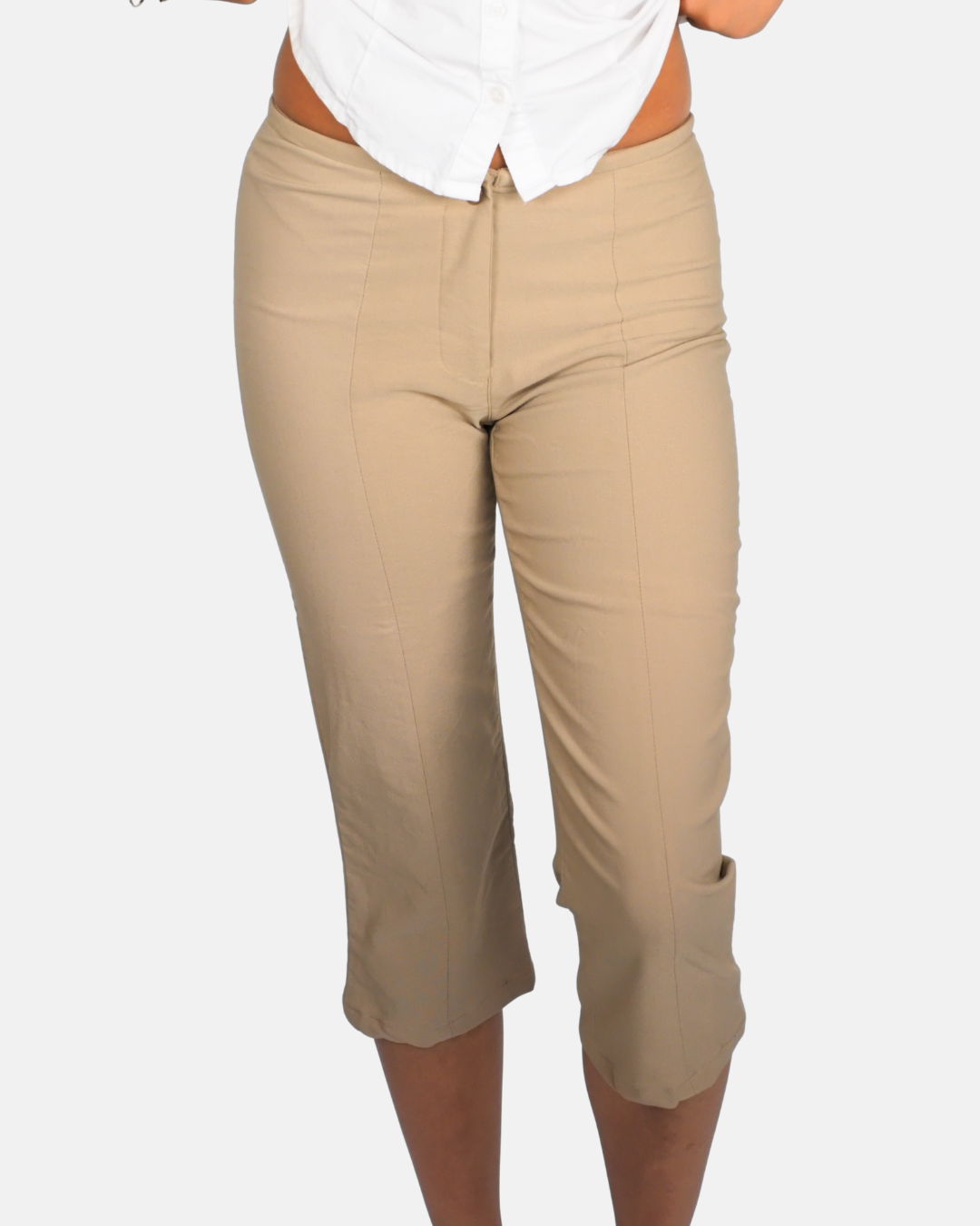 Beige Tailored Capri Trousers by Lady Knox
