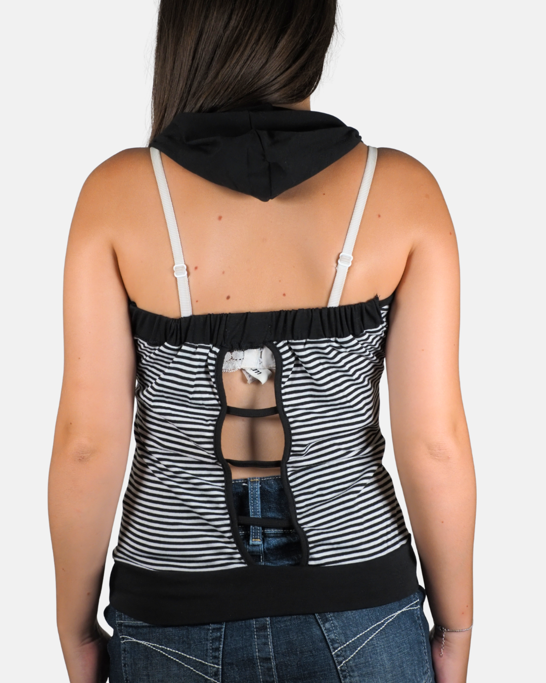 Hooded Stripe Henley Top - Bonus Moda