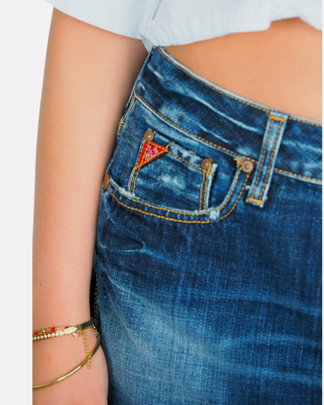 Dark Wash Y2K Denim Mini Skirt by Take Two
