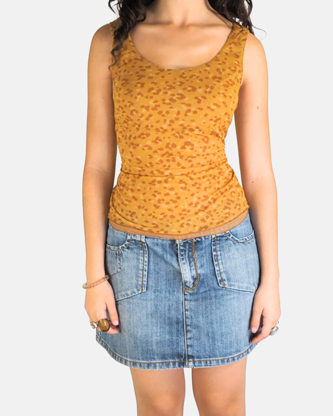Mustard Animal Print Fitted Top - Chosties
