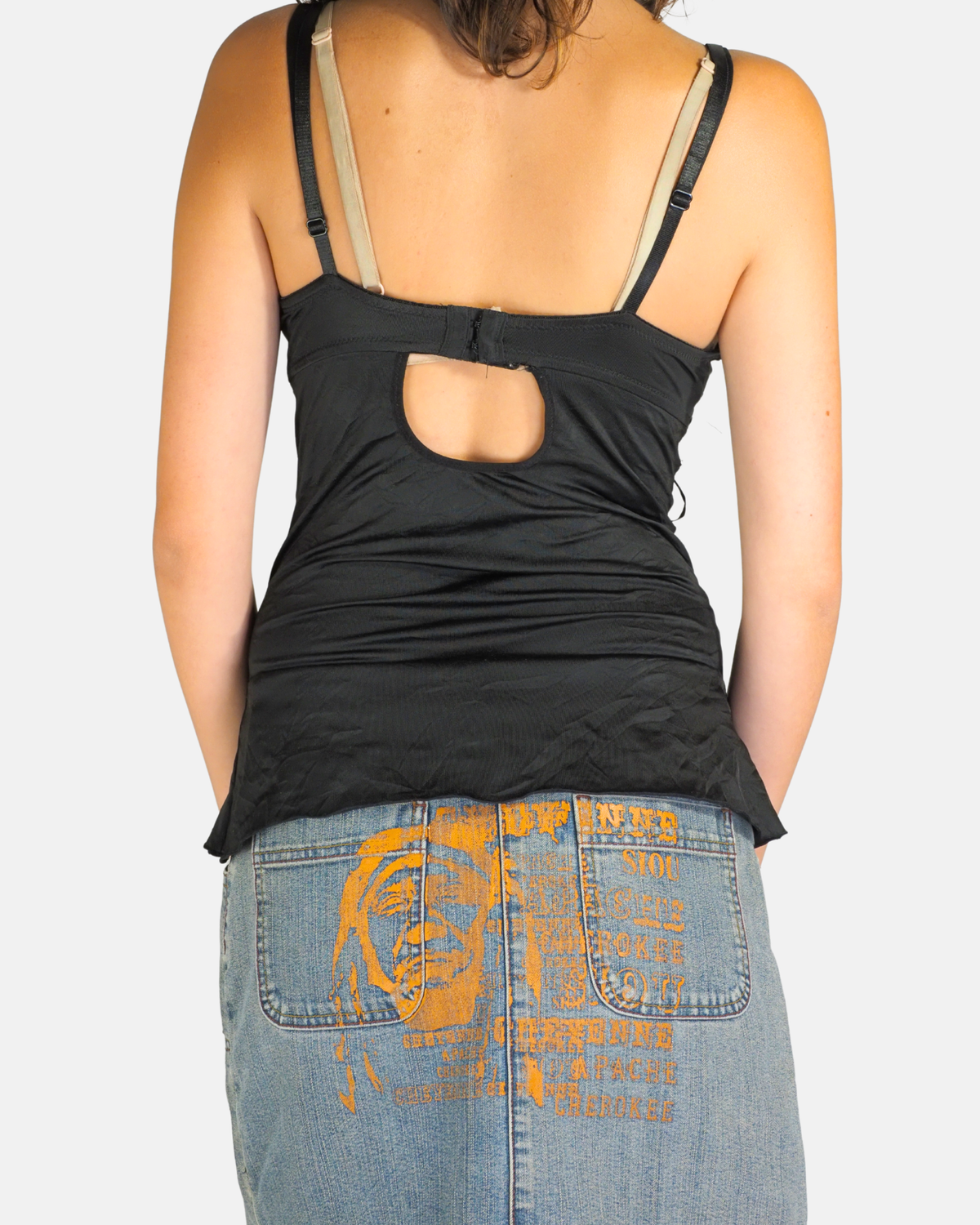 Black & Pink Pinstripe Corset Cami Top