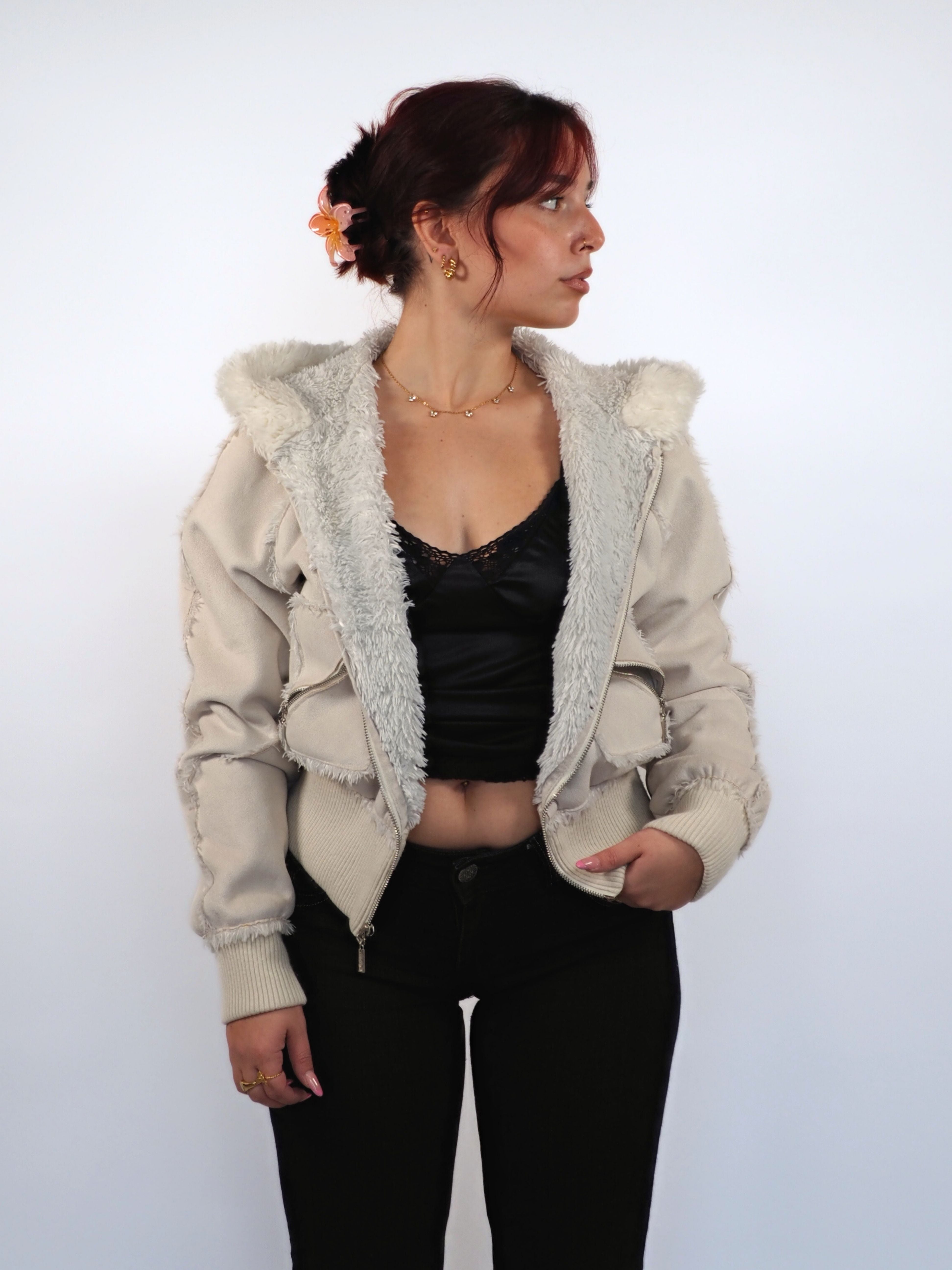 Sweet Little Vintage Candie’s 1981 Faux Fur Bomber Jacket