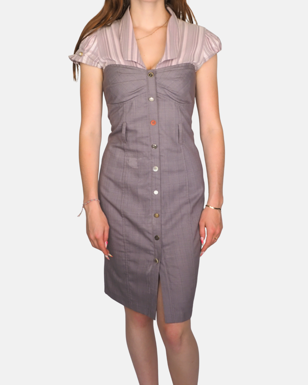 Y2K Office Siren Raks Structured Secretary Dress