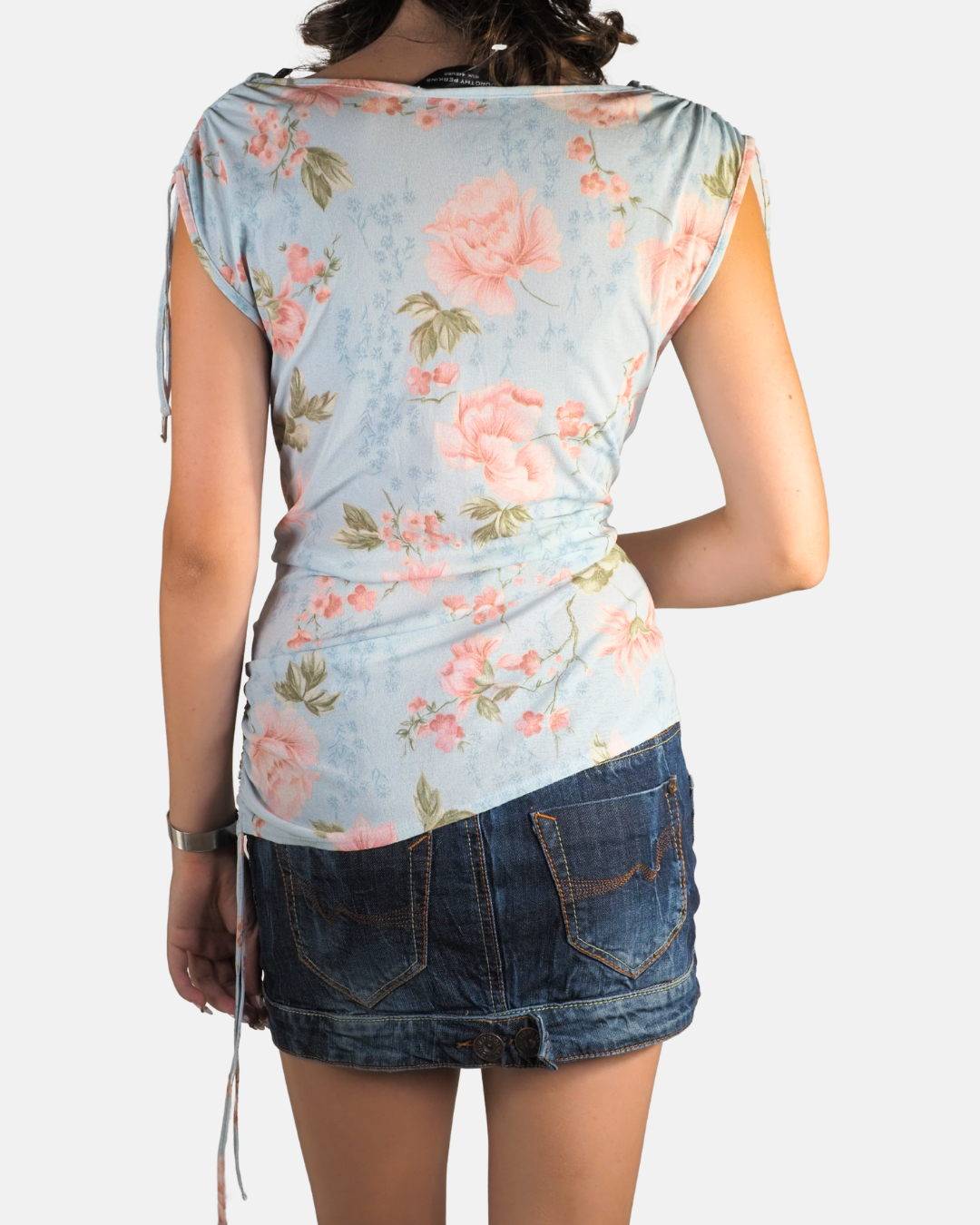 Y2K Blue Floral Cowl Neck Top - Dorothy Perkins