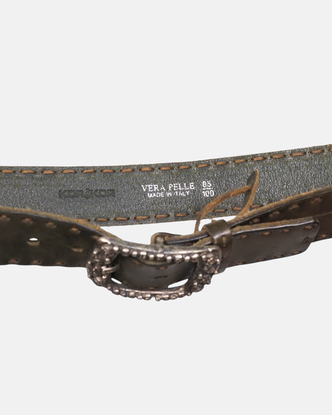 Vintage Distressed Brown Studded Belt
