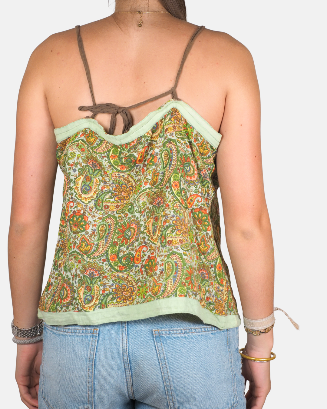 Green Paisley Cami Top - Dukan