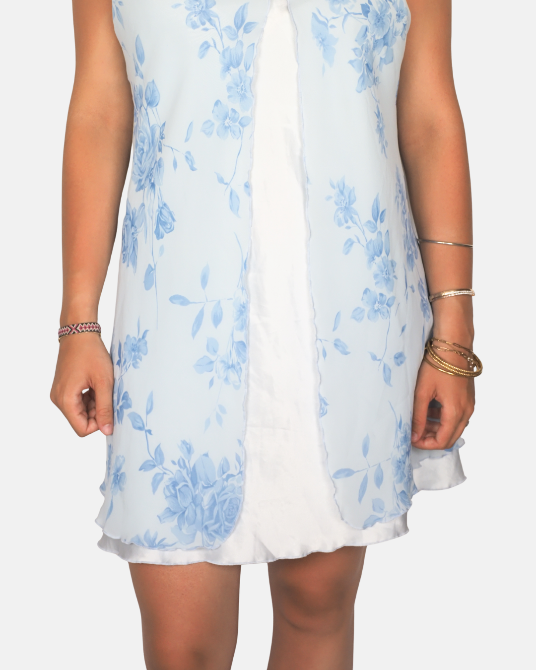 Blue Floral Chiffon Babydoll Nightdress - C&A Lingerie