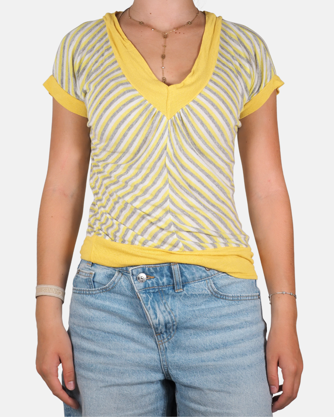 Lemon Sherbet Chevron Knit Top