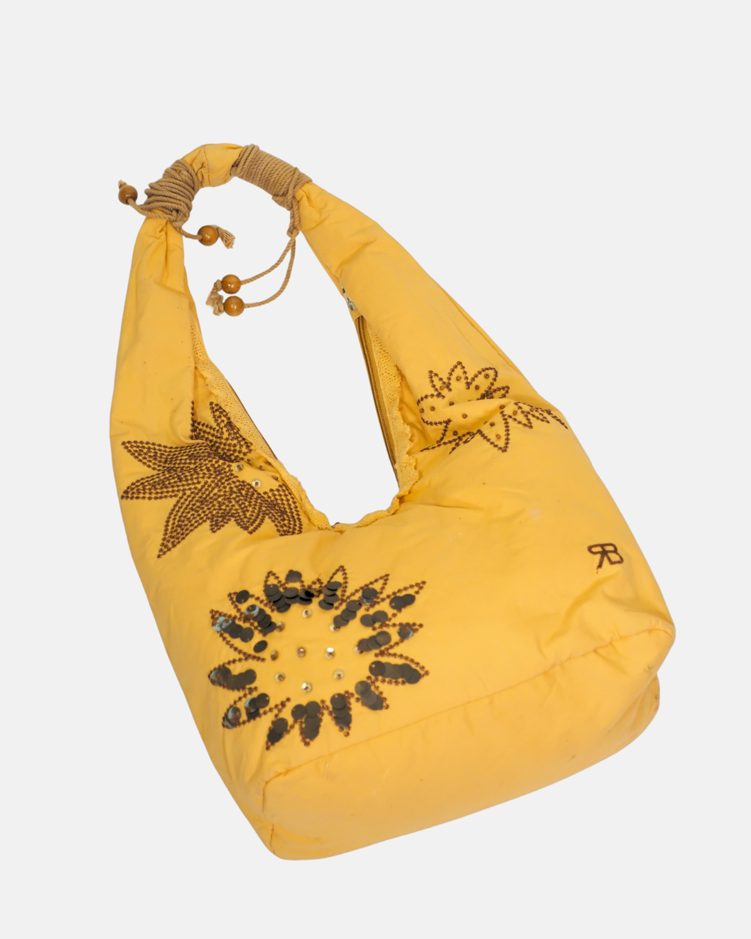 Renato Balestra Y2K Yellow Embellished Hobo Bag