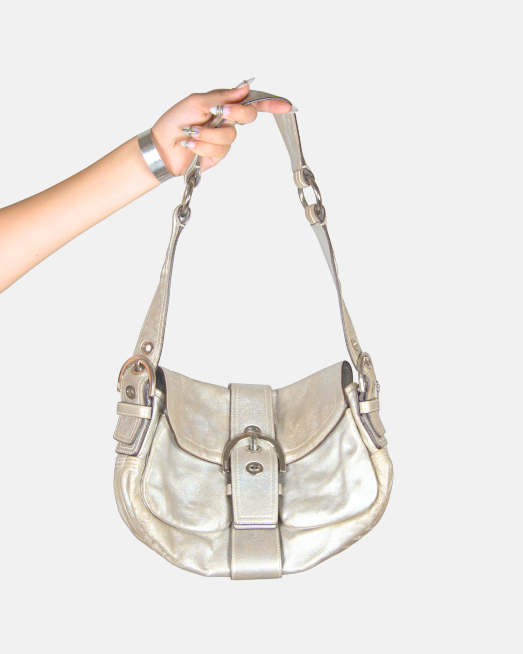 Coach Metallic Soho Pocket Flap Shoulder Bag
