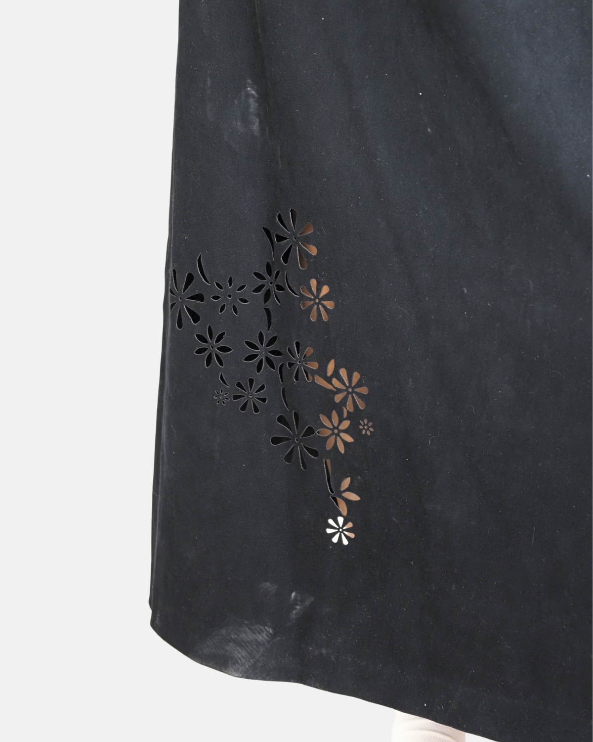 Black Laser Cut Floral Maxi Skirt - Lines