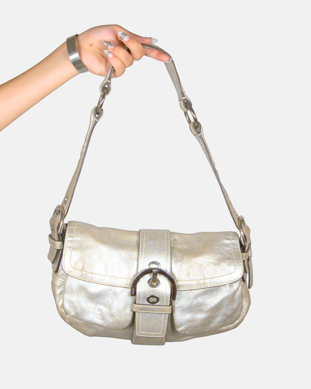 Coach Metallic Soho Pocket Flap Shoulder Bag