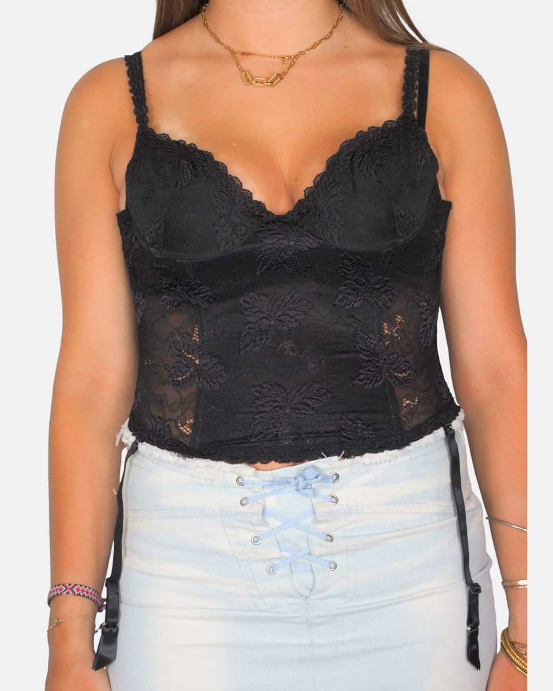Vintage Io Donna Lace Corset Cami