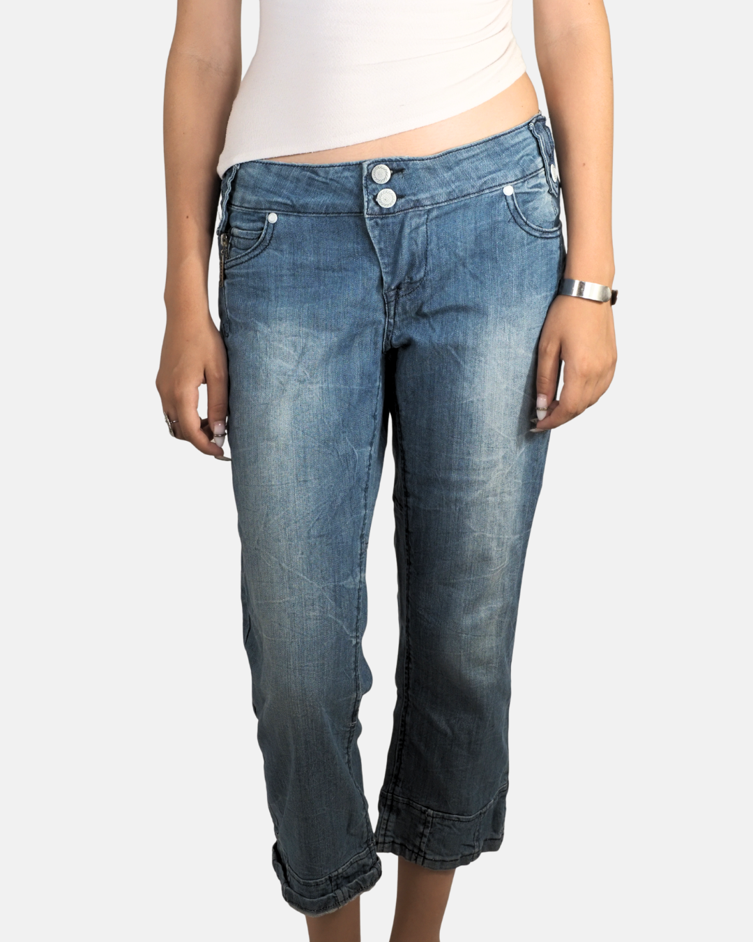 Low Rise Cropped Jeans - Gold SK