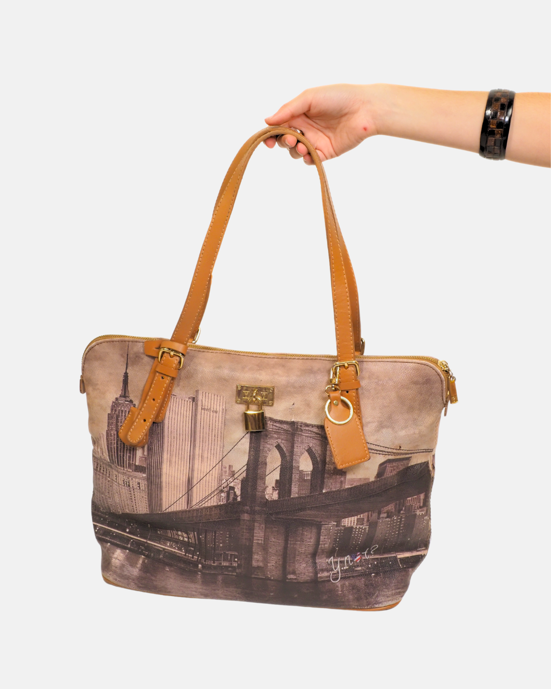 Ynot? New York Brooklyn Bridge City Print Tote Bag