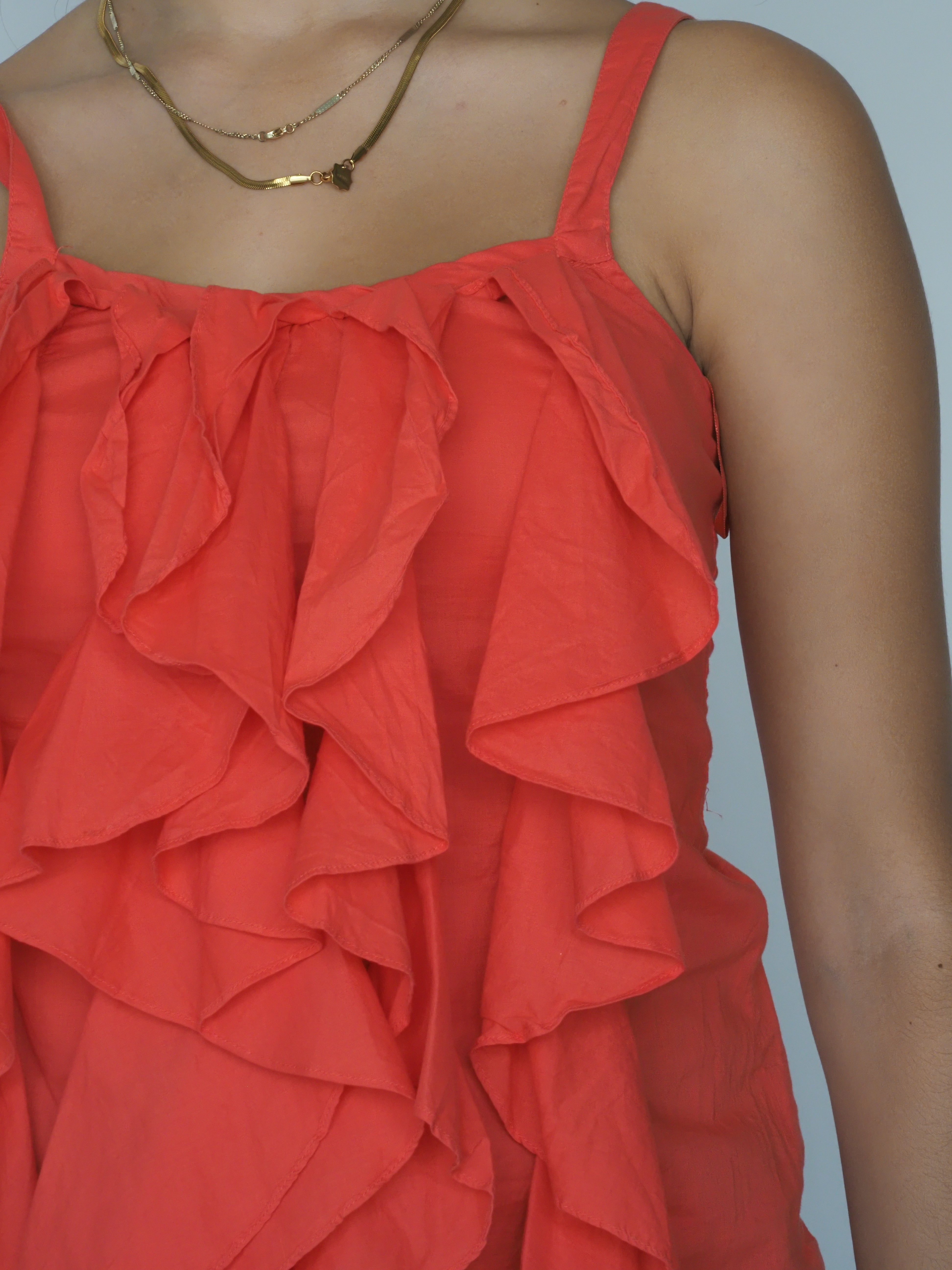 Vintage Y2K Layered Ruffle Cami Top – Next