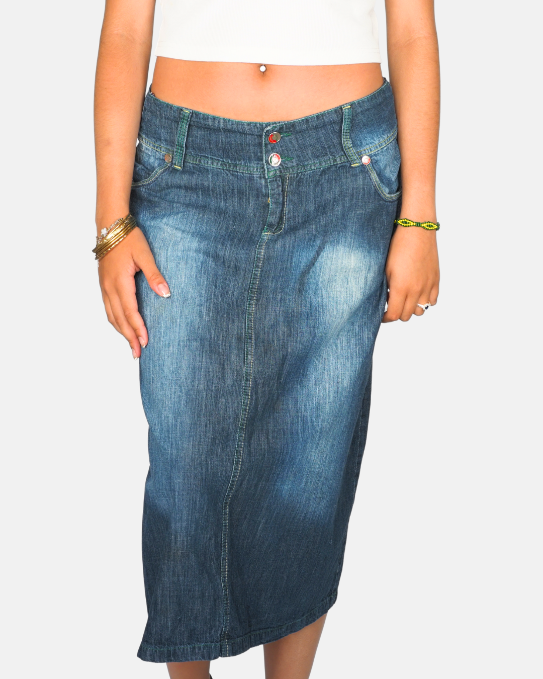 Music Y2K Denim Midi Skirt