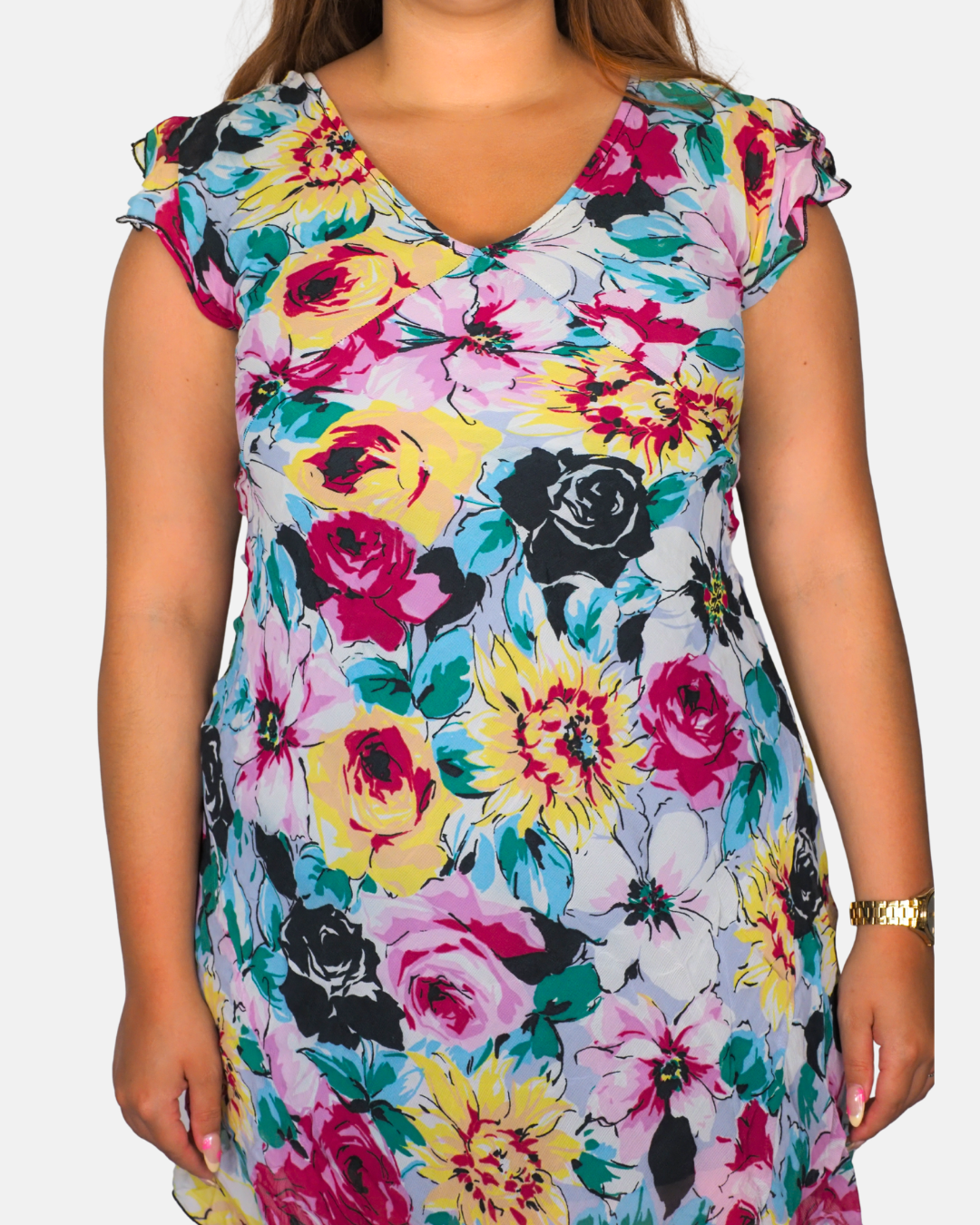 Vintage Floral Handkerchief Mini Dress