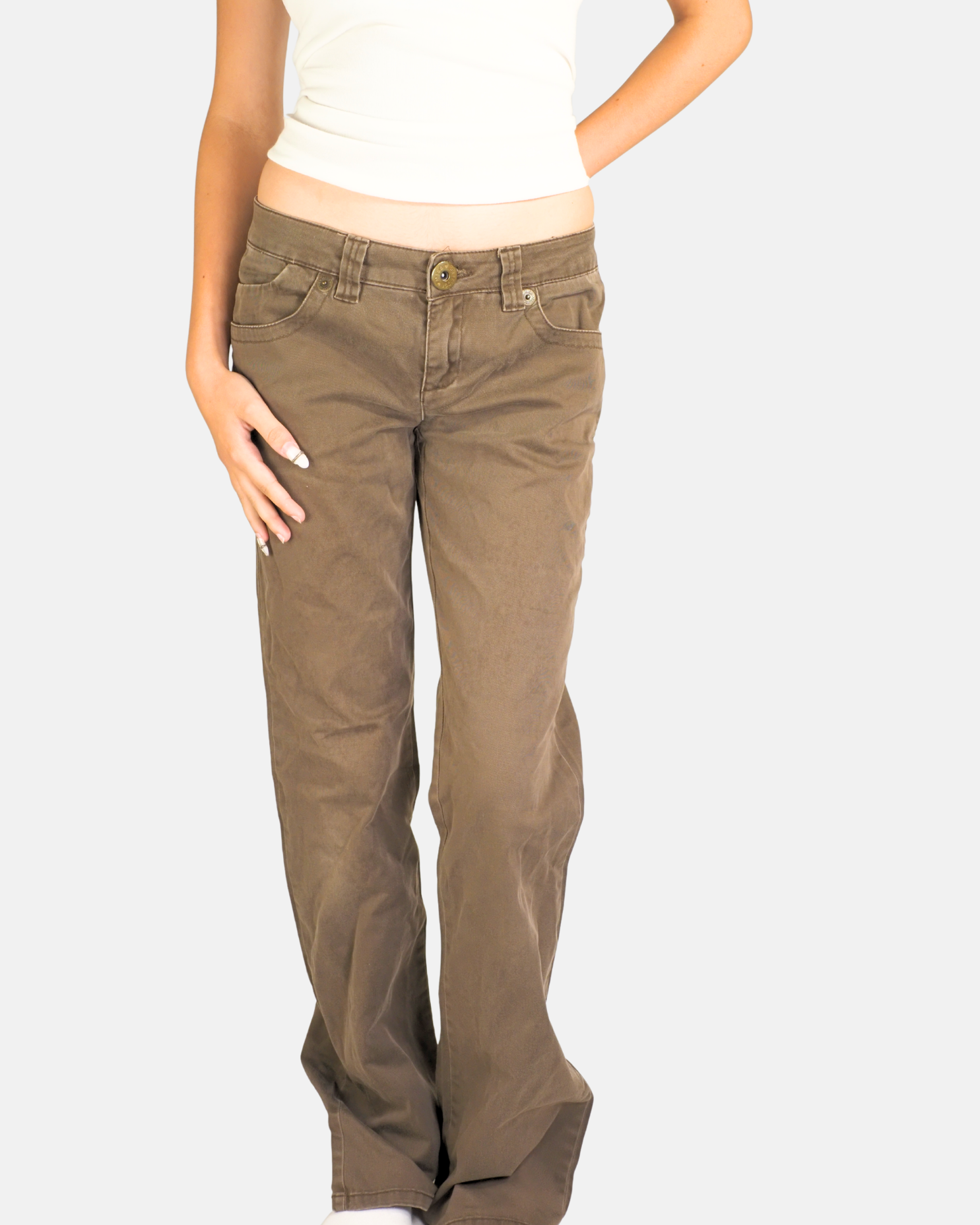 Y2K Brown Low Rise Flared Trousers - Miss Selfridge