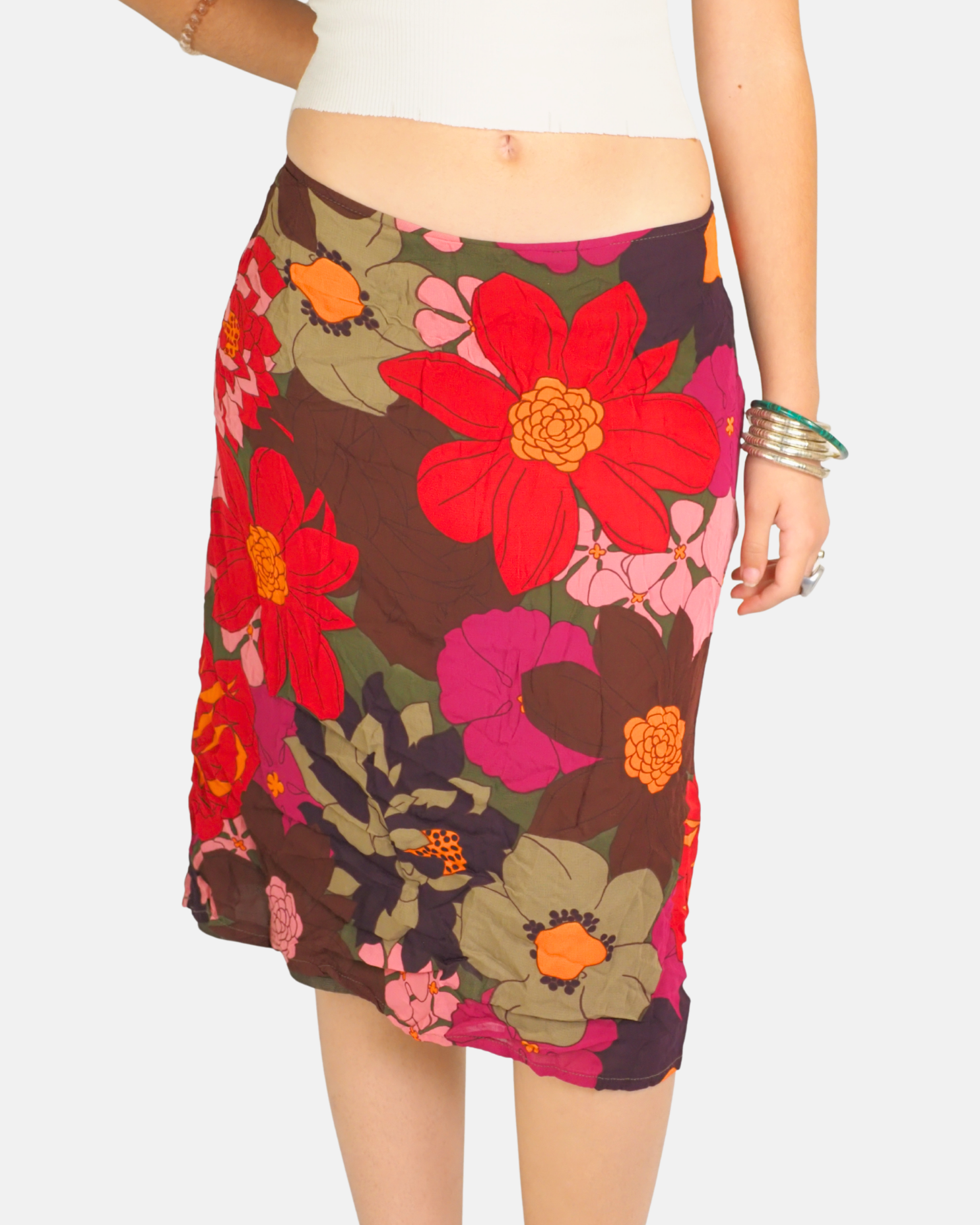 Floral Low Rise Midi Skirt - Hennes