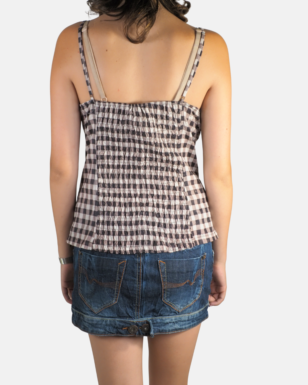 Y2K Gingham Lace Up Corset Top - Lovie