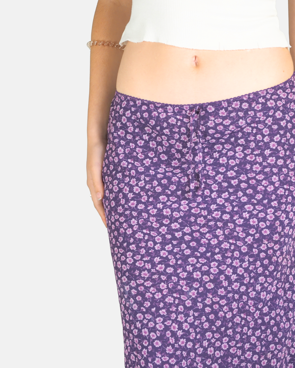 Purple Ditsy Floral Midi Skirt - Urban Outfitters