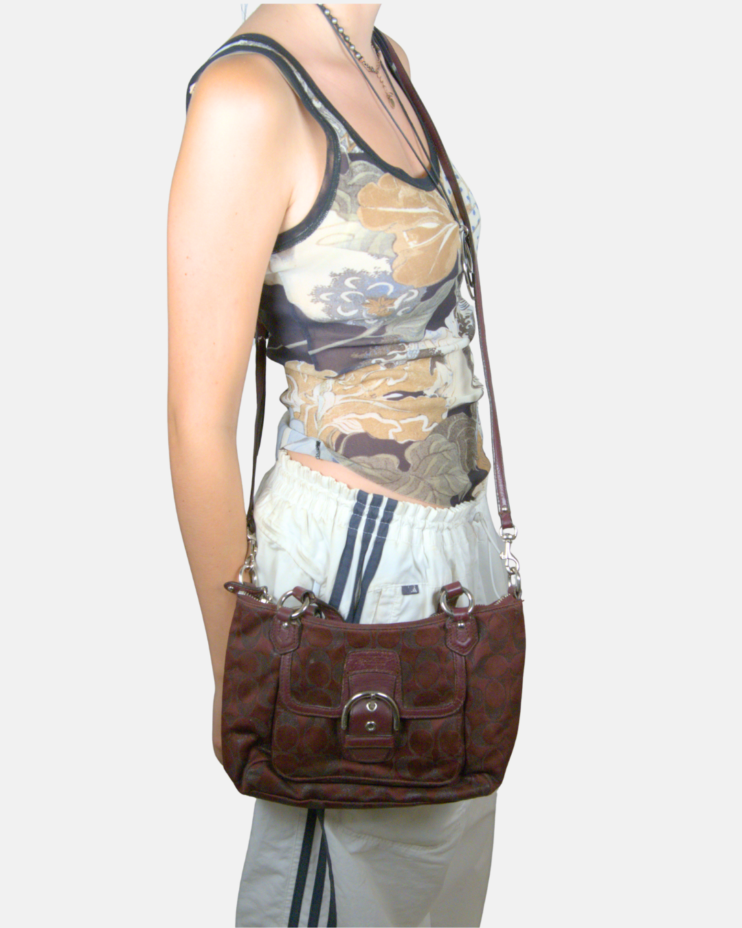Coach Signature Burgundy Mini Satchel Crossbody