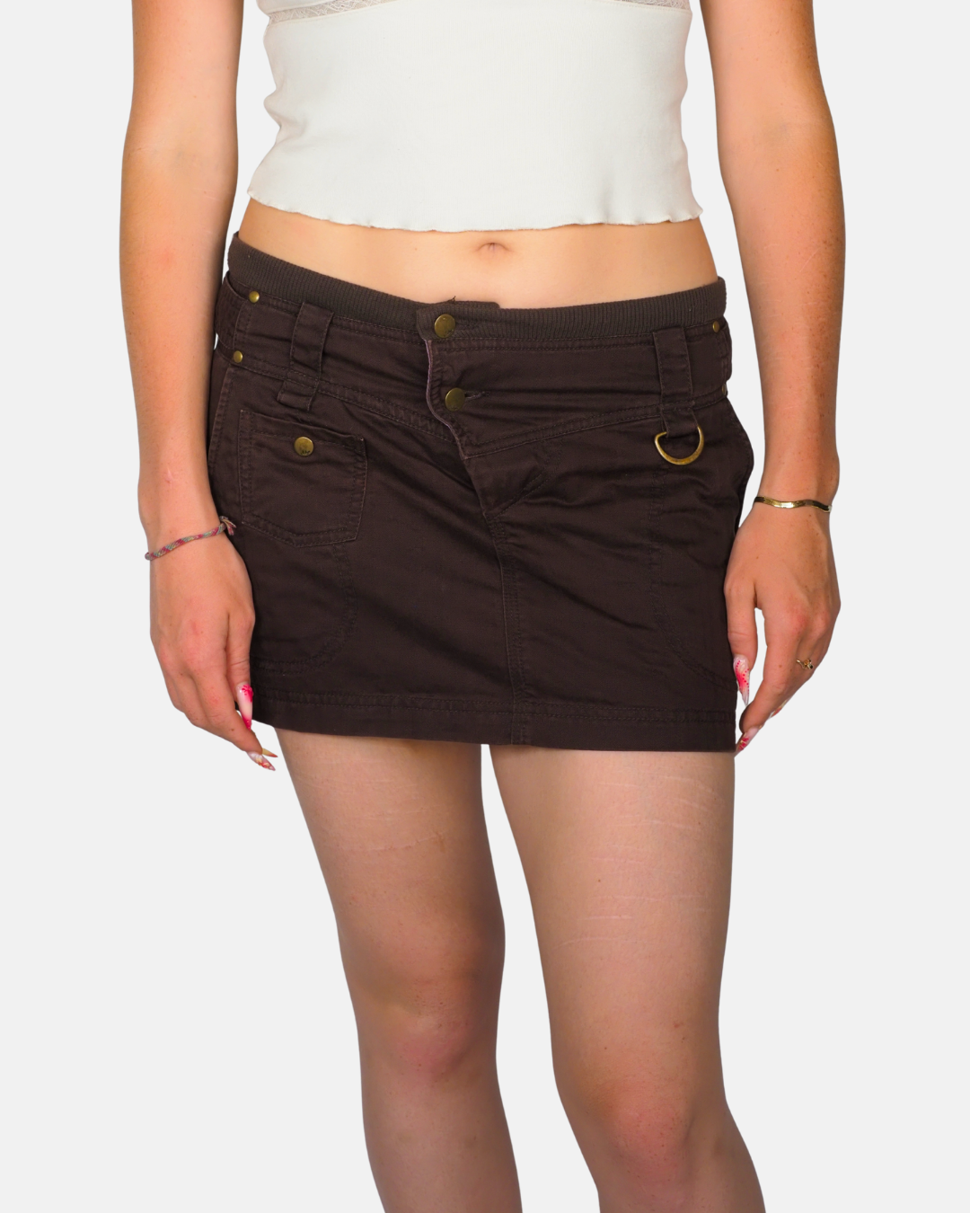 Xdye Chocolate Brown Mini Skirt