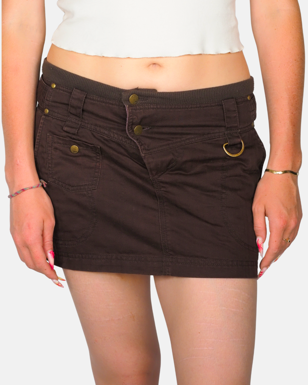 Xdye Chocolate Brown Mini Skirt